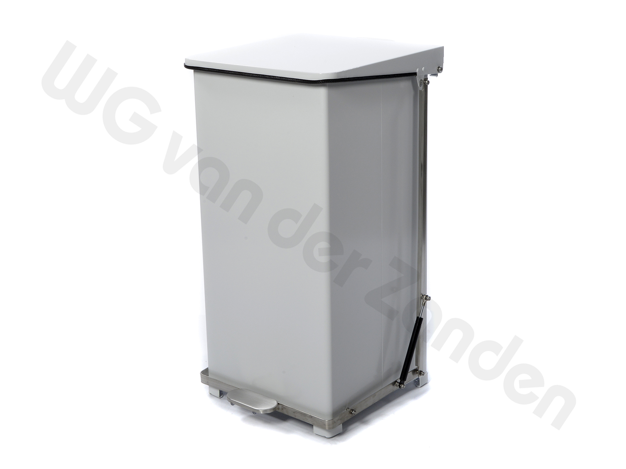 158136 PEDAL BIN 90 LTR METAL WHITE 44X44X77CM FIRE RETARDANT