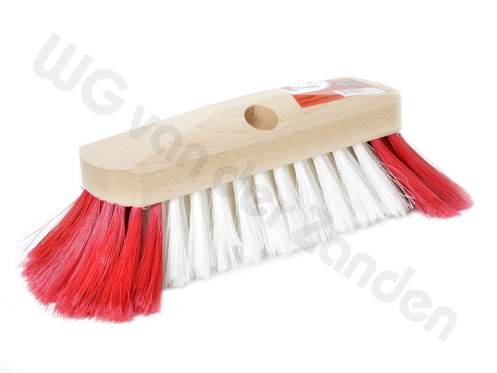 210112 BRUSH DECK SCRUB WOOD SOFT WINGED RED/WHITE 23CM