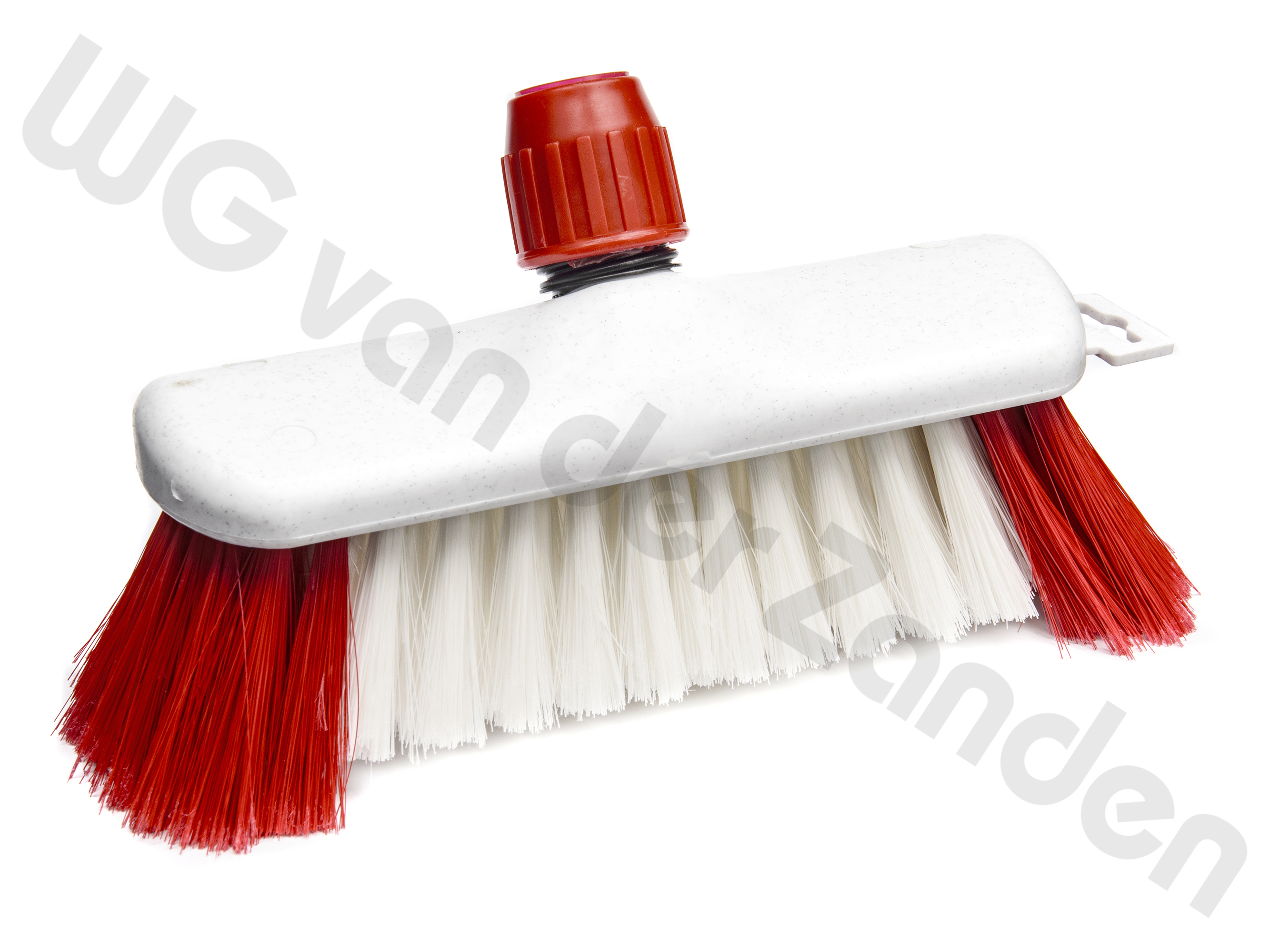 210123 BRUSH DECK SCRUB PLASTIC SOFT WINGED RED/WHITE 23CM