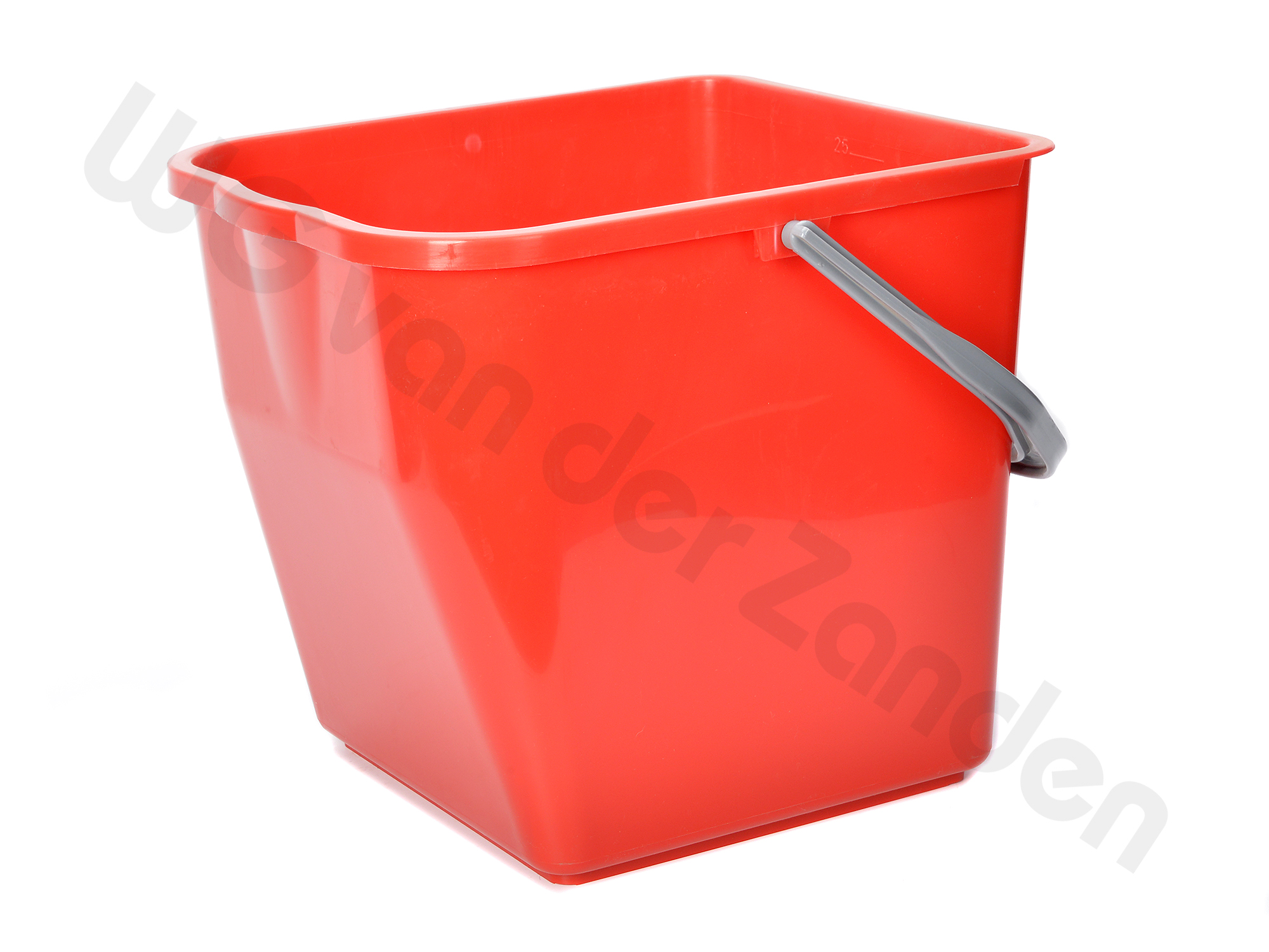 211210 BUCKET 25 LTR PLASTIC RED SQUARE