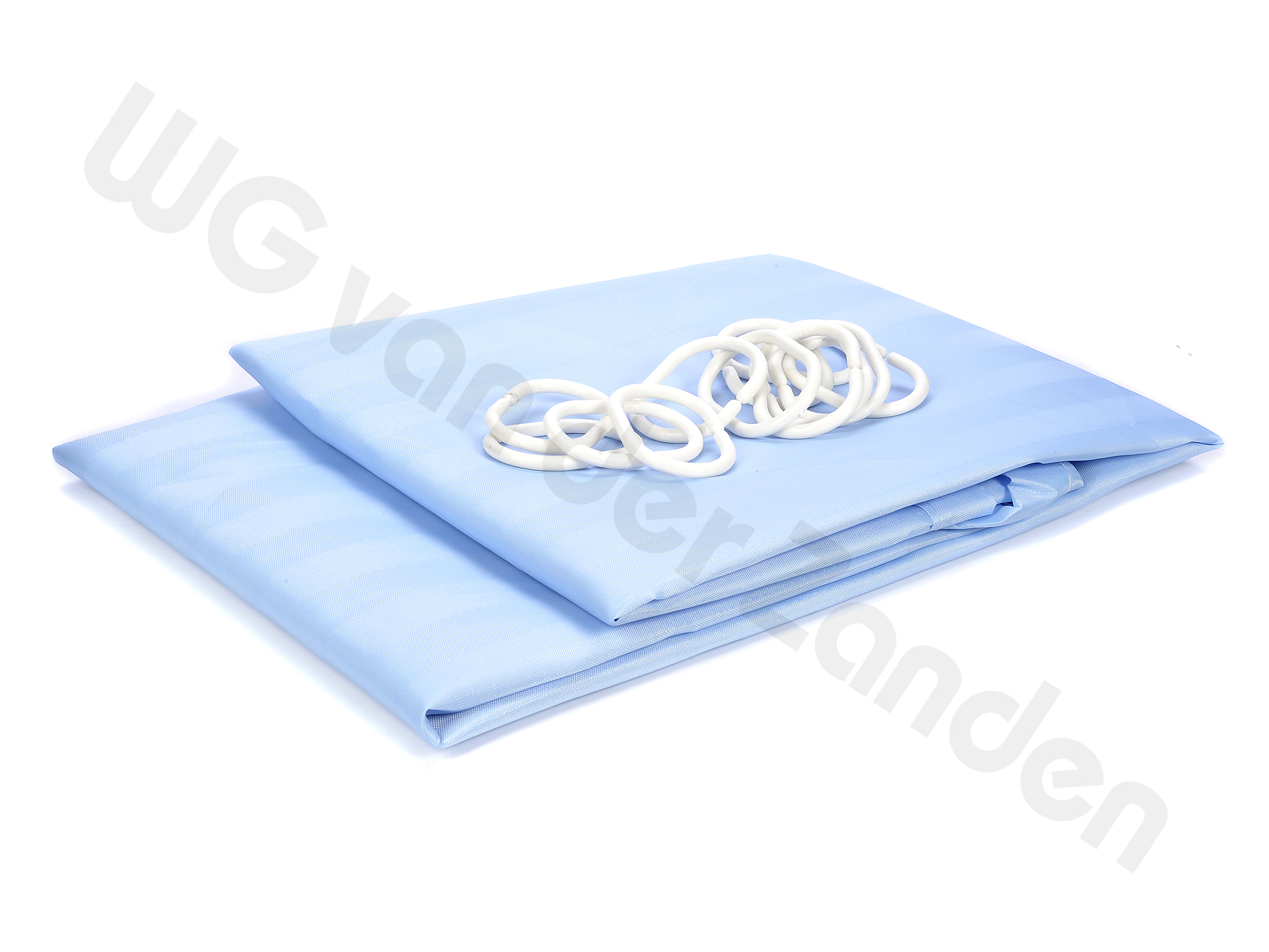 212063 DOUCHEGORDIJN BLAUW POLYESTER 120X200CM (INCL. RINGEN)