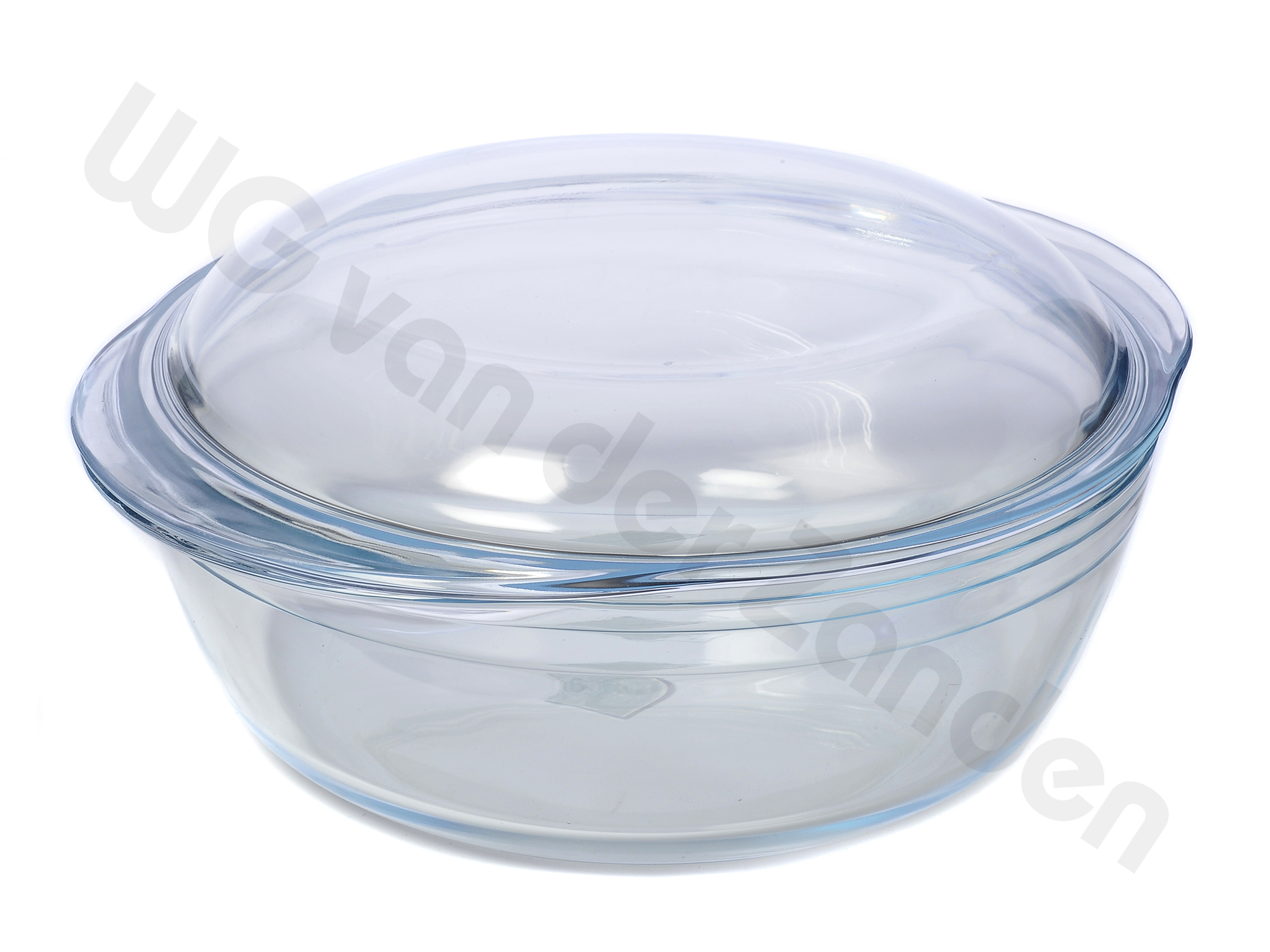 220526 DISH GLASS OVEN ROUND WITH COVER 20Ø X 10CM 1.6 LTR