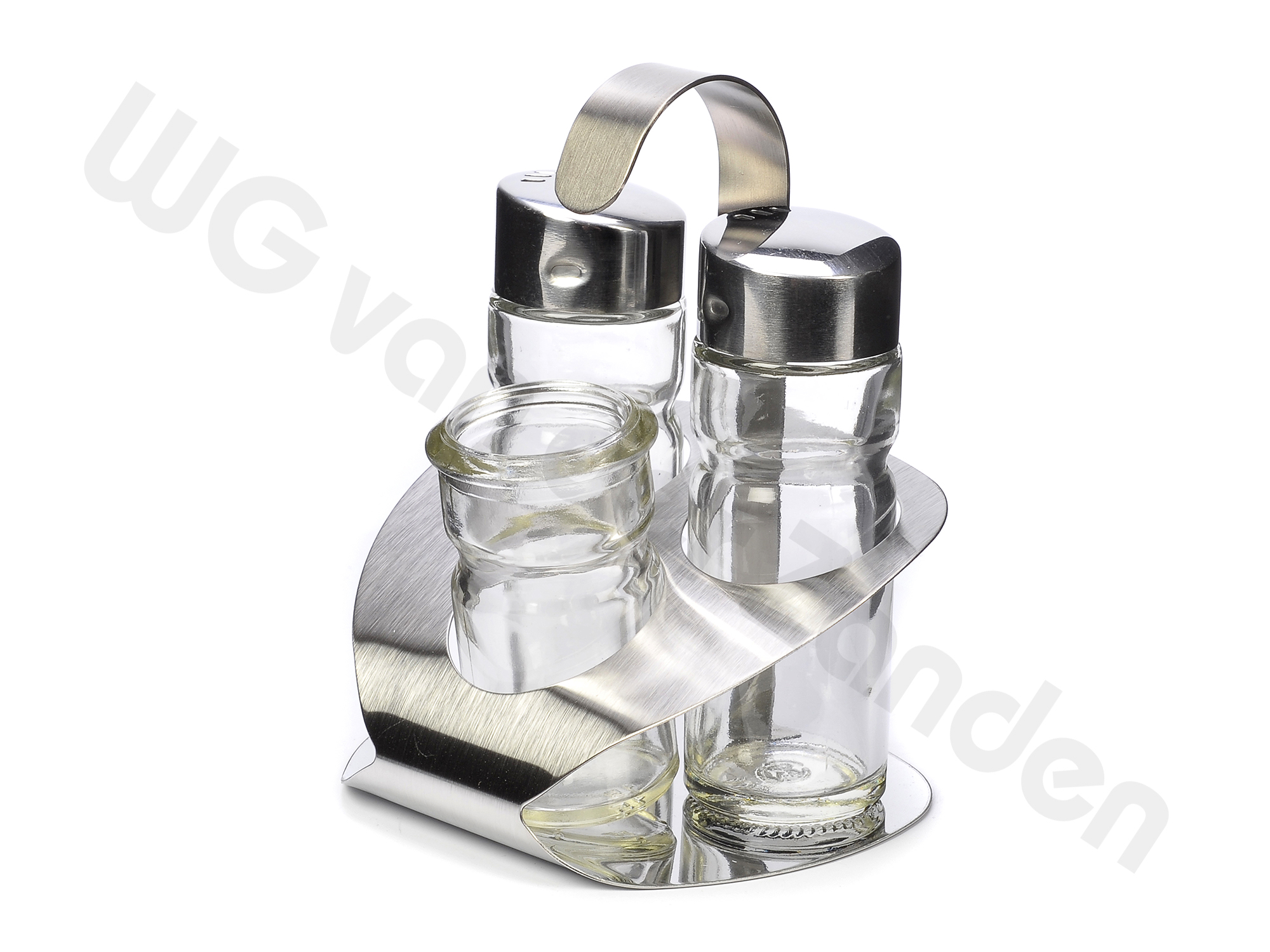 220703 CRUET STAND SET SALT / PEPPER / TOOTHPICKS