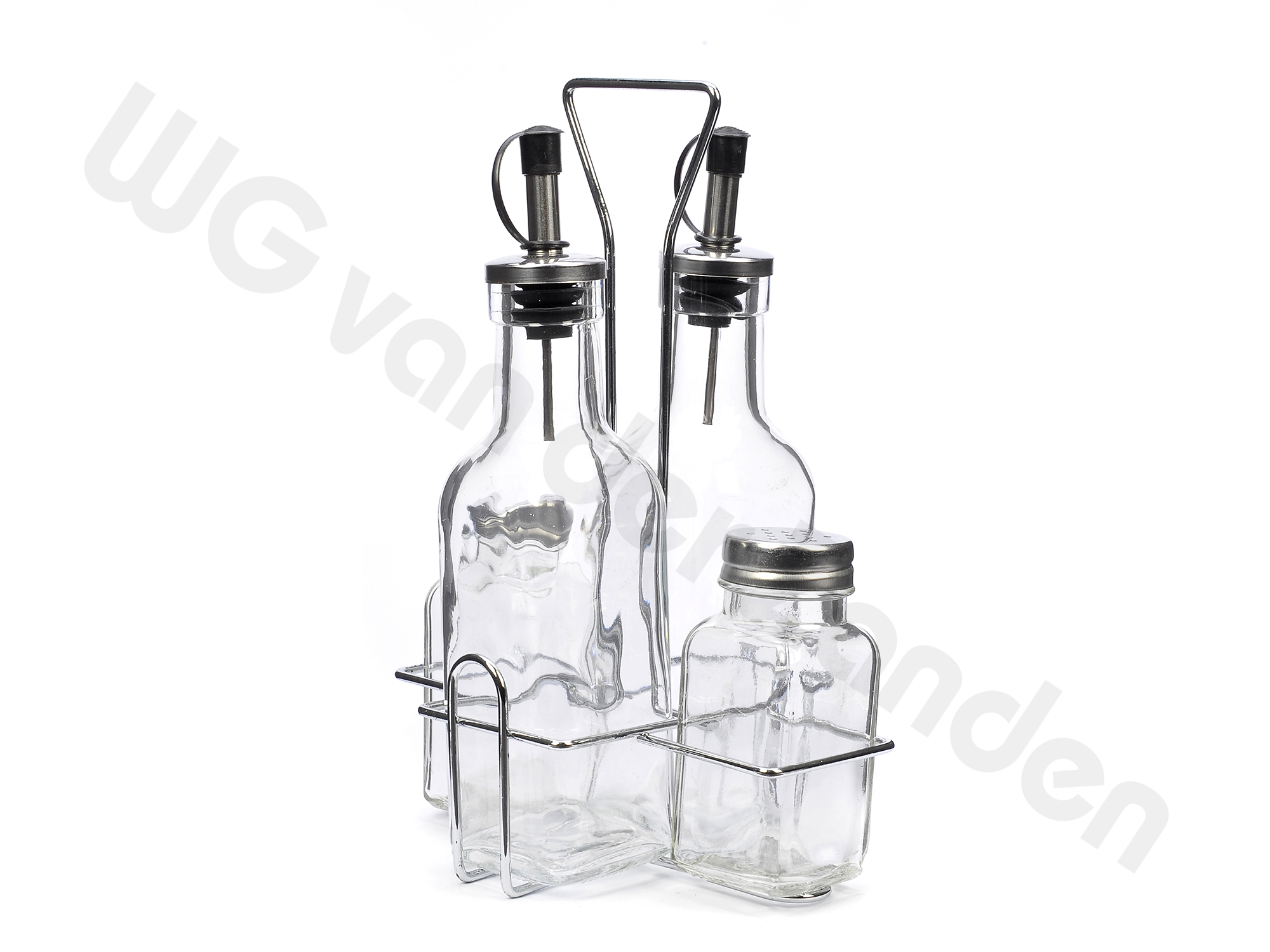 220710 CRUET SET PEPPER. SALT. OIL AND VINEGAR ECONOMY