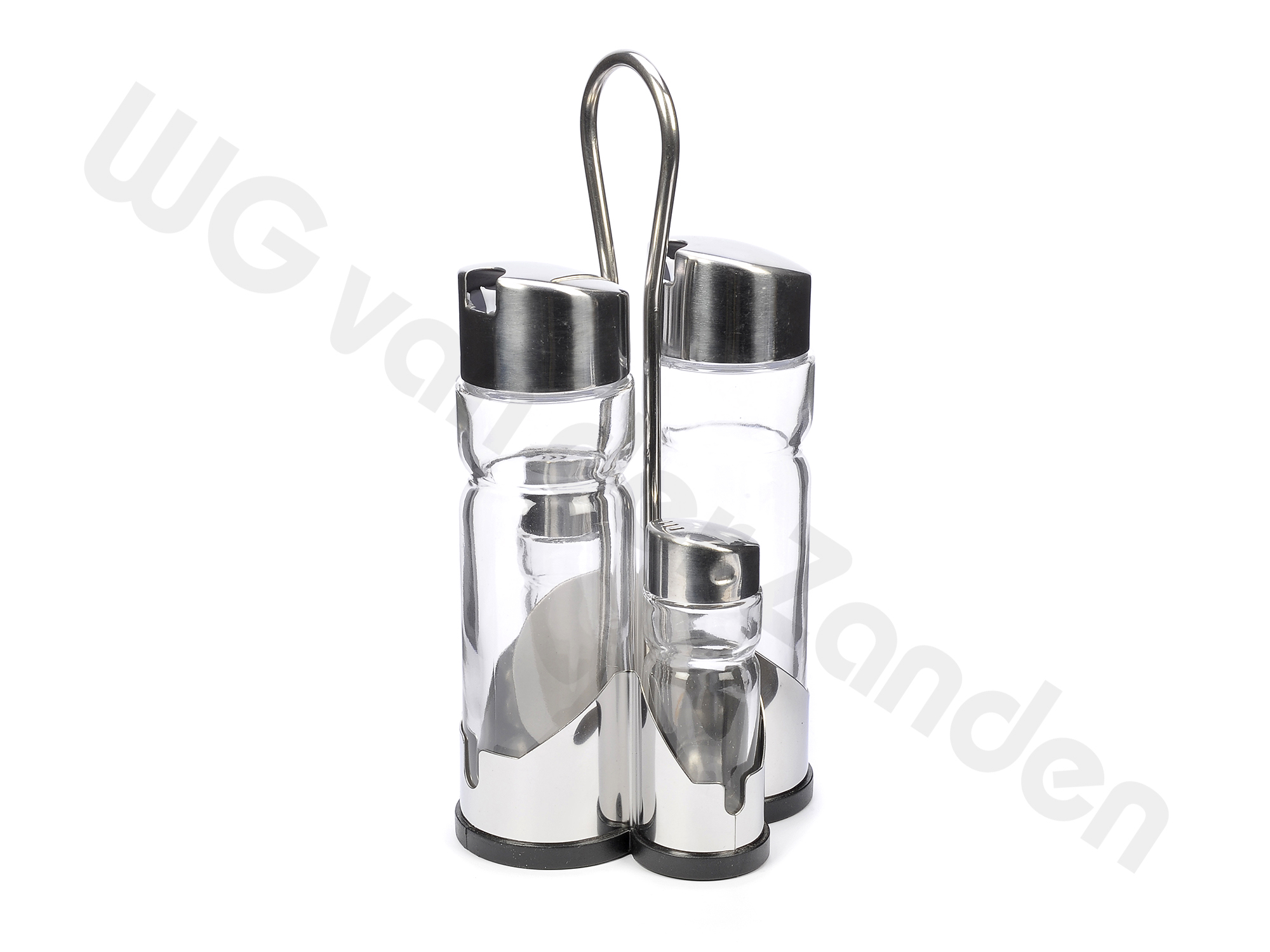 220712 CRUET SET PEPPER. SALT. OIL AND VINEGAR