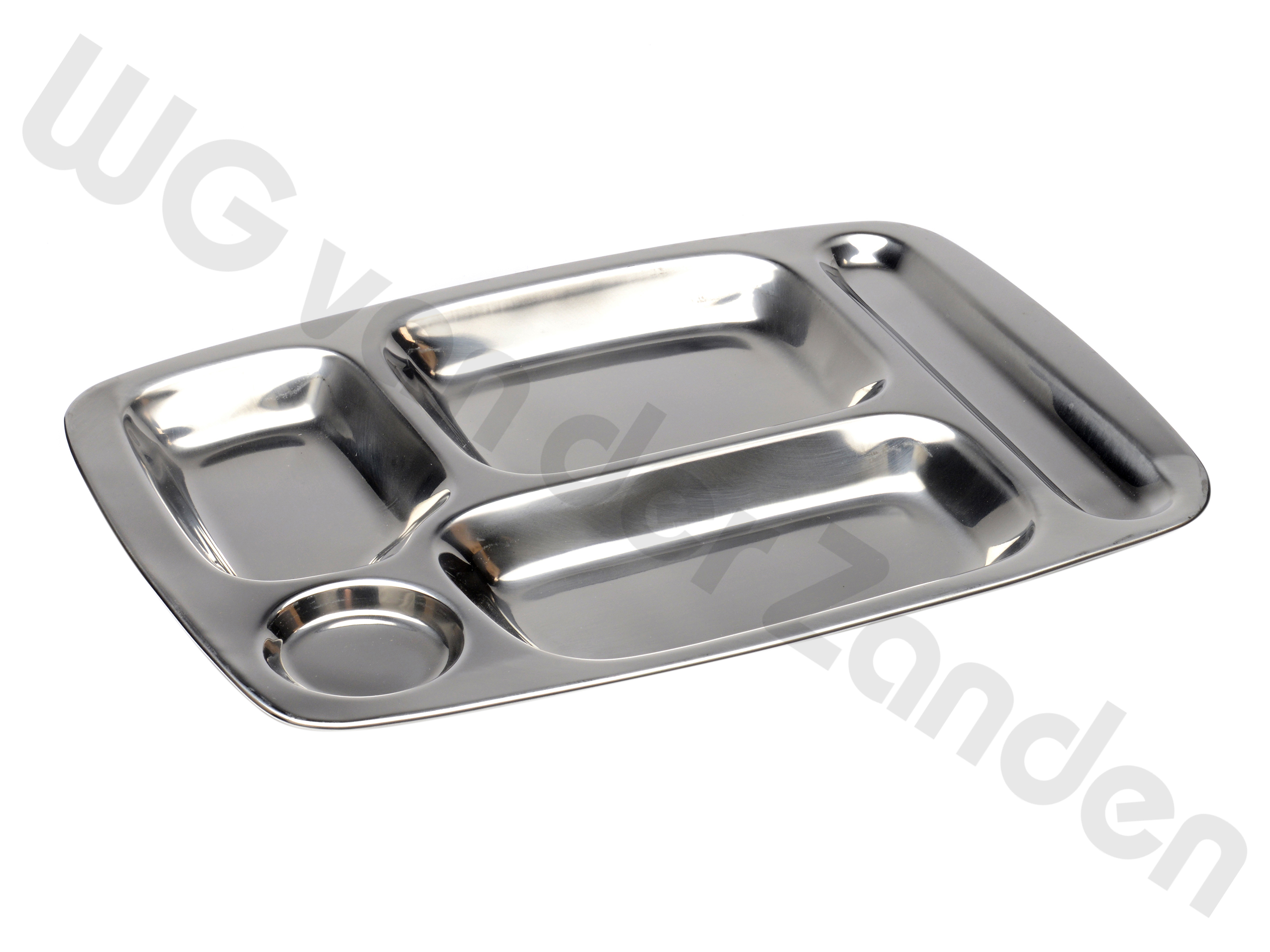 257170 SERVING TRAY S/S 40X28CM 4 DIVIDED