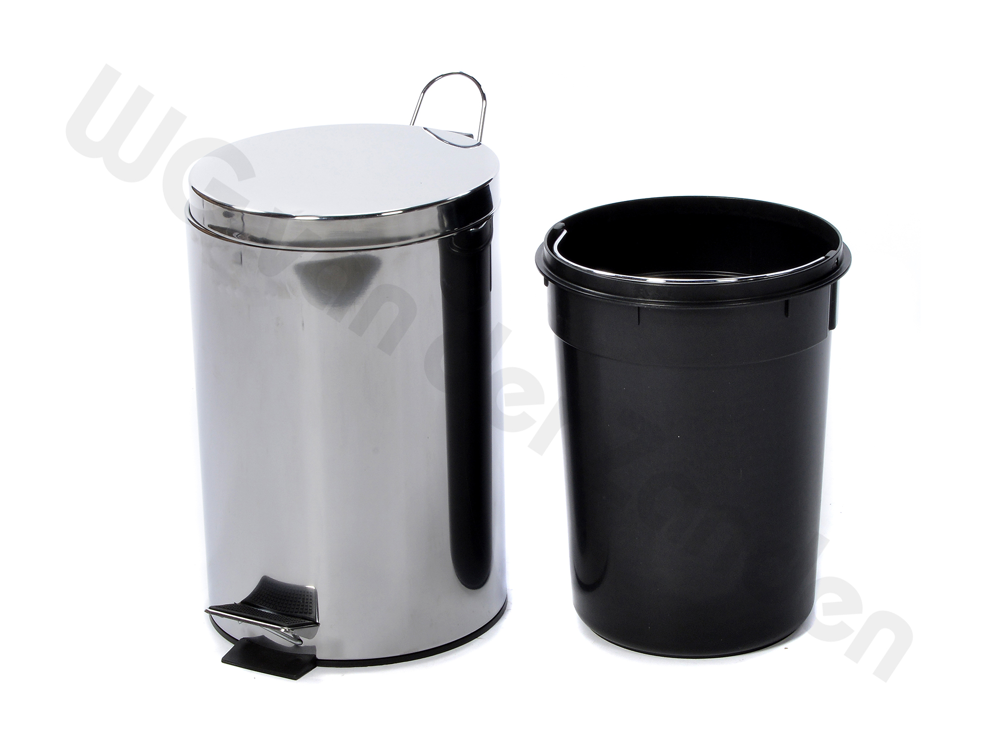 259060 PEDAL BIN 12 LTR S/S WITH PLASTIC LINER