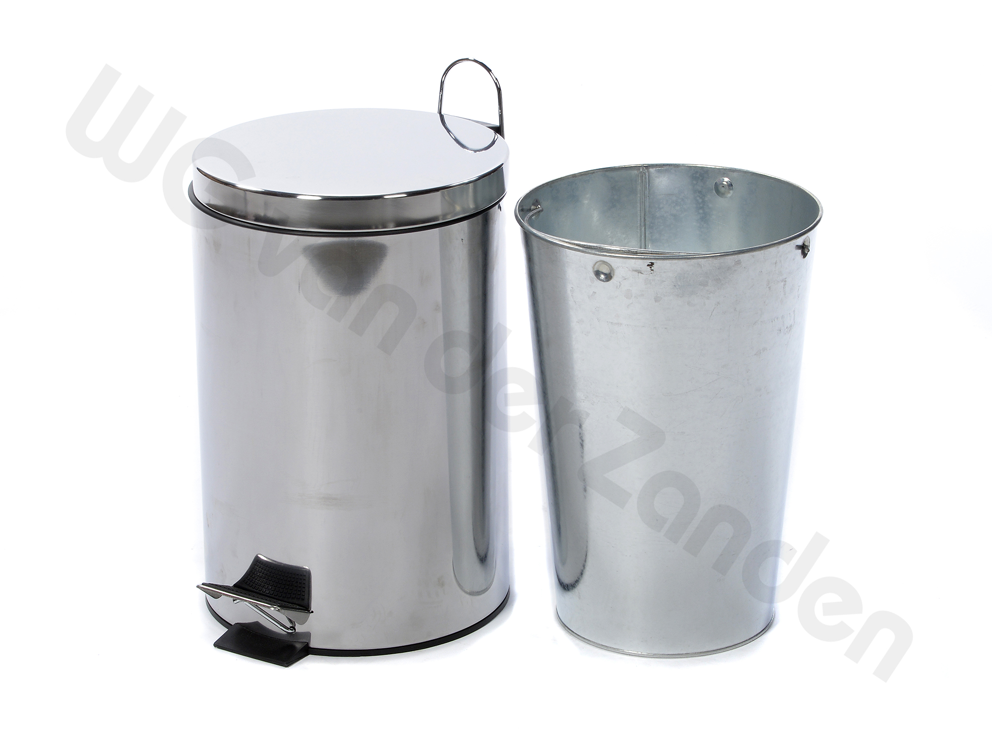 259062 PEDAAL EMMER 12 LTR RVS METALEN BINNENEMMER