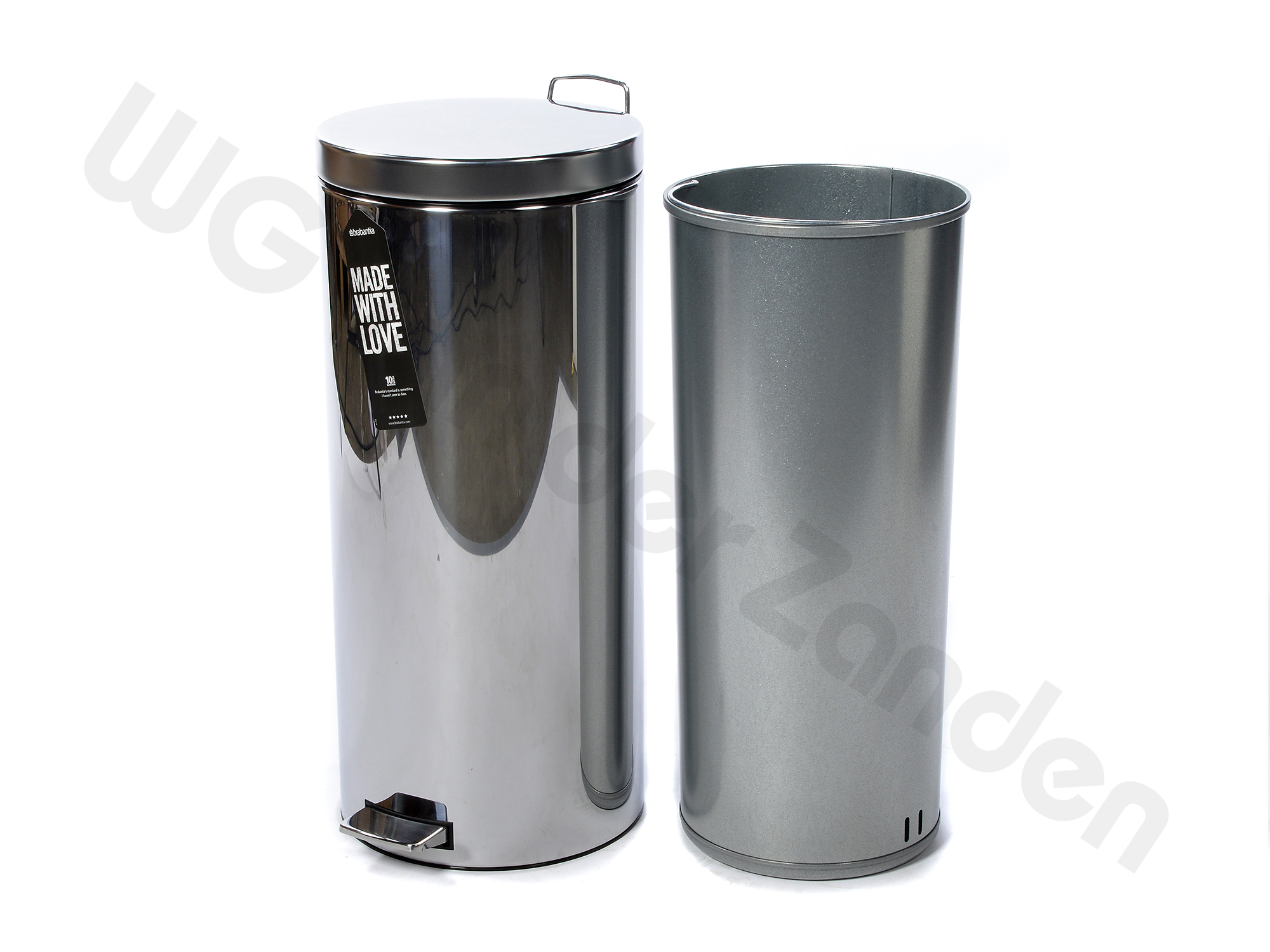 259064B PEDAL BIN 30 LTR S/S WITH METAL LINER BRABANTIA