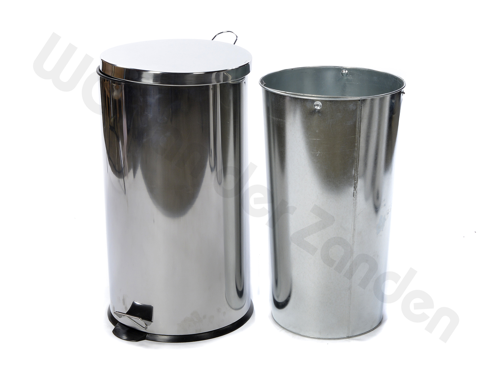 259066 PEDAAL EMMER 40 LTR RVS METALEN BINNENEMMER