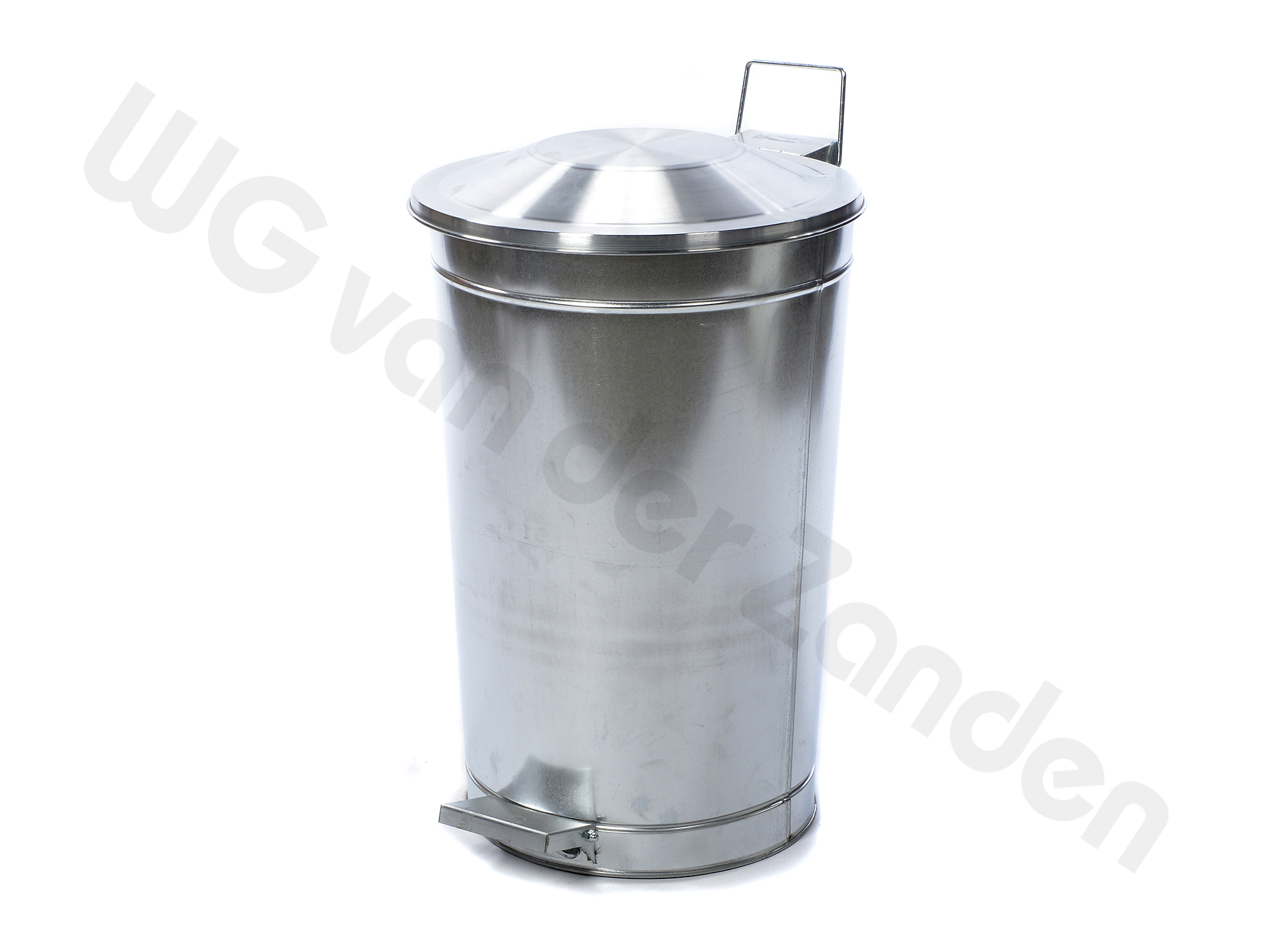 259076 PEDAL BIN 60 LTR GALVANISED STEEL 40CMØ X 60CM