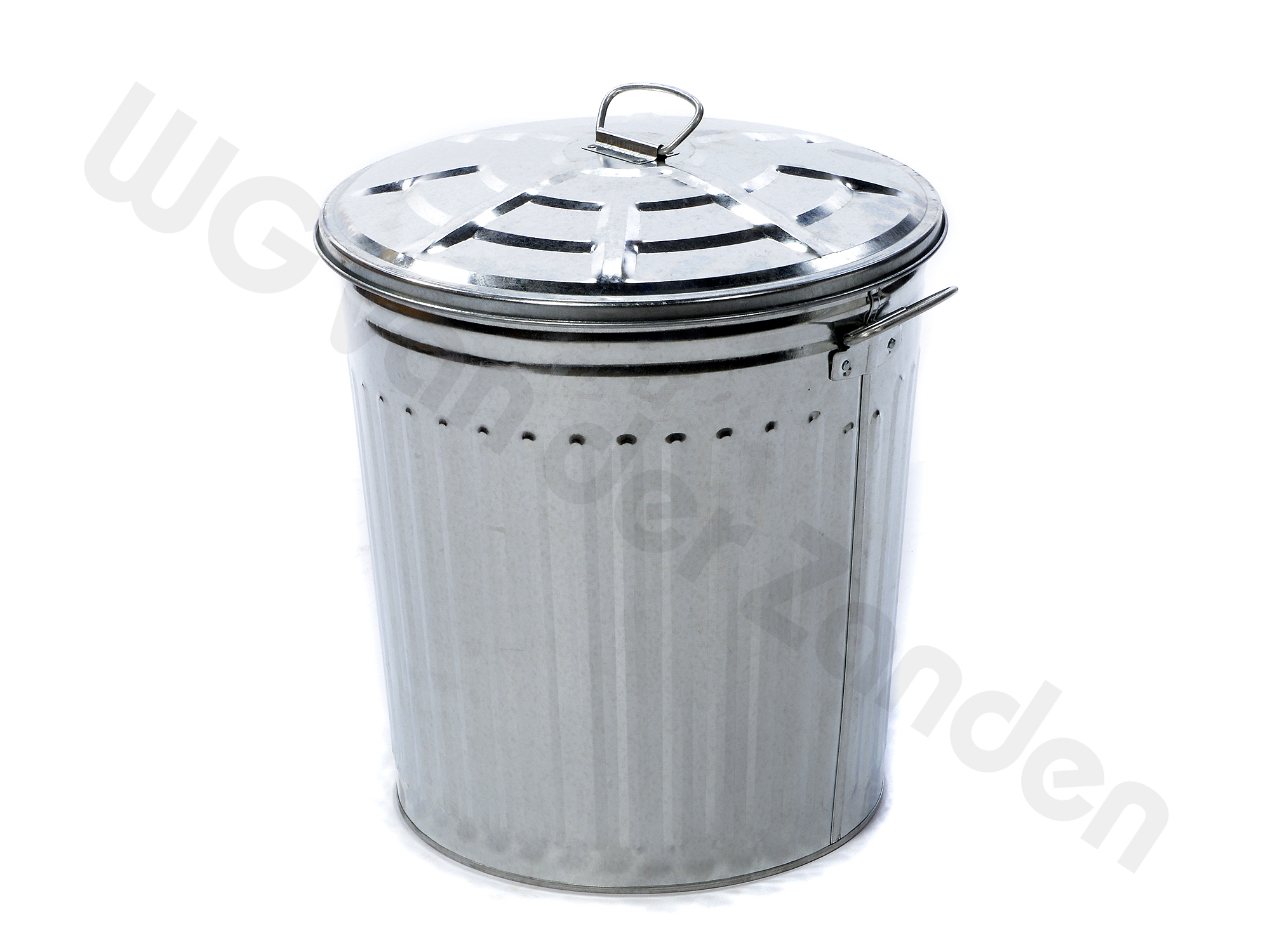 271005 GARBAGE BIN 35 LTR GALVANIZED WITH COVER 35Ø X 42CM