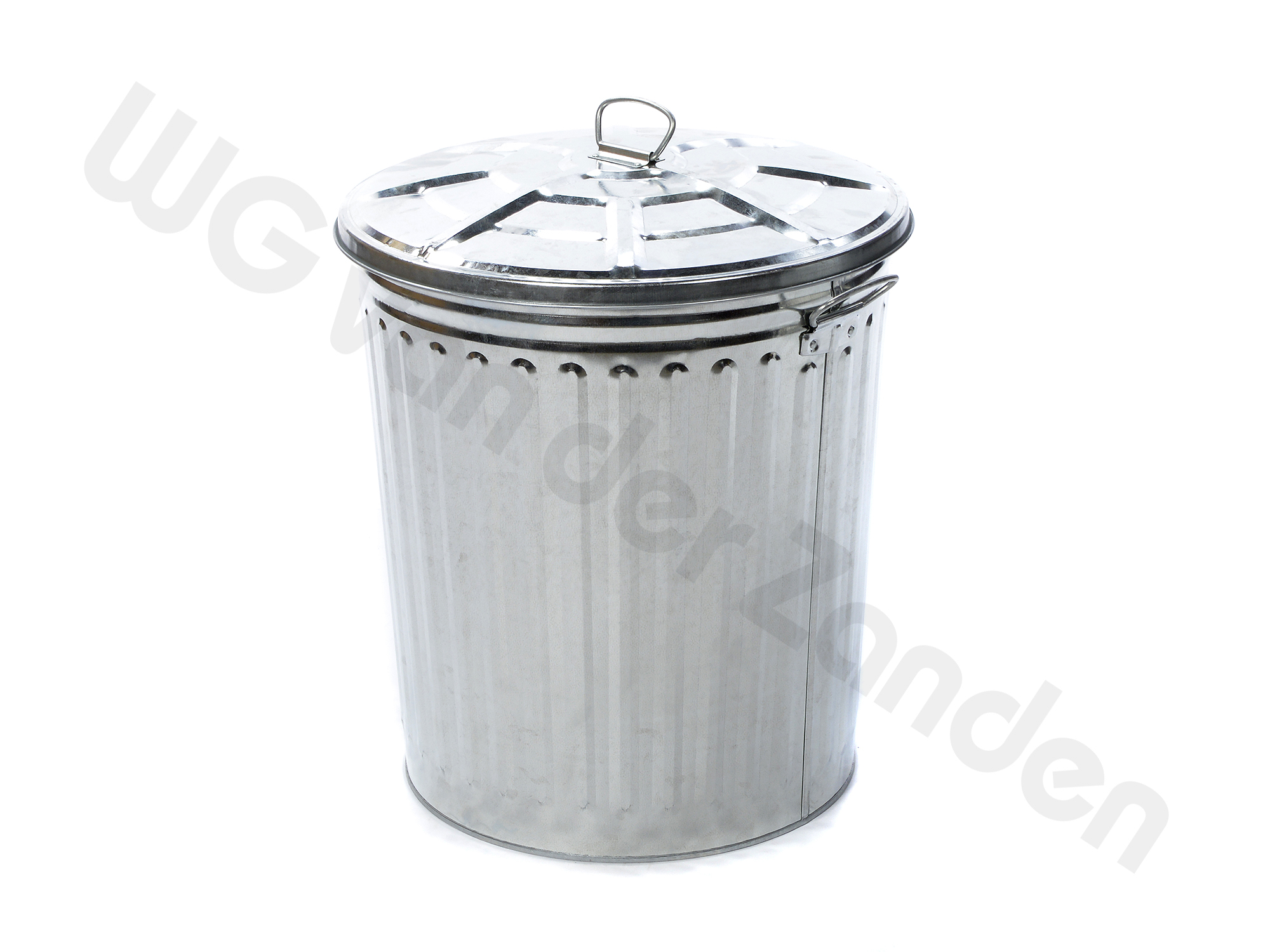 271006 GARBAGE BIN 62 LTR GALVANIZED WITH COVER 37Ø X 49CM