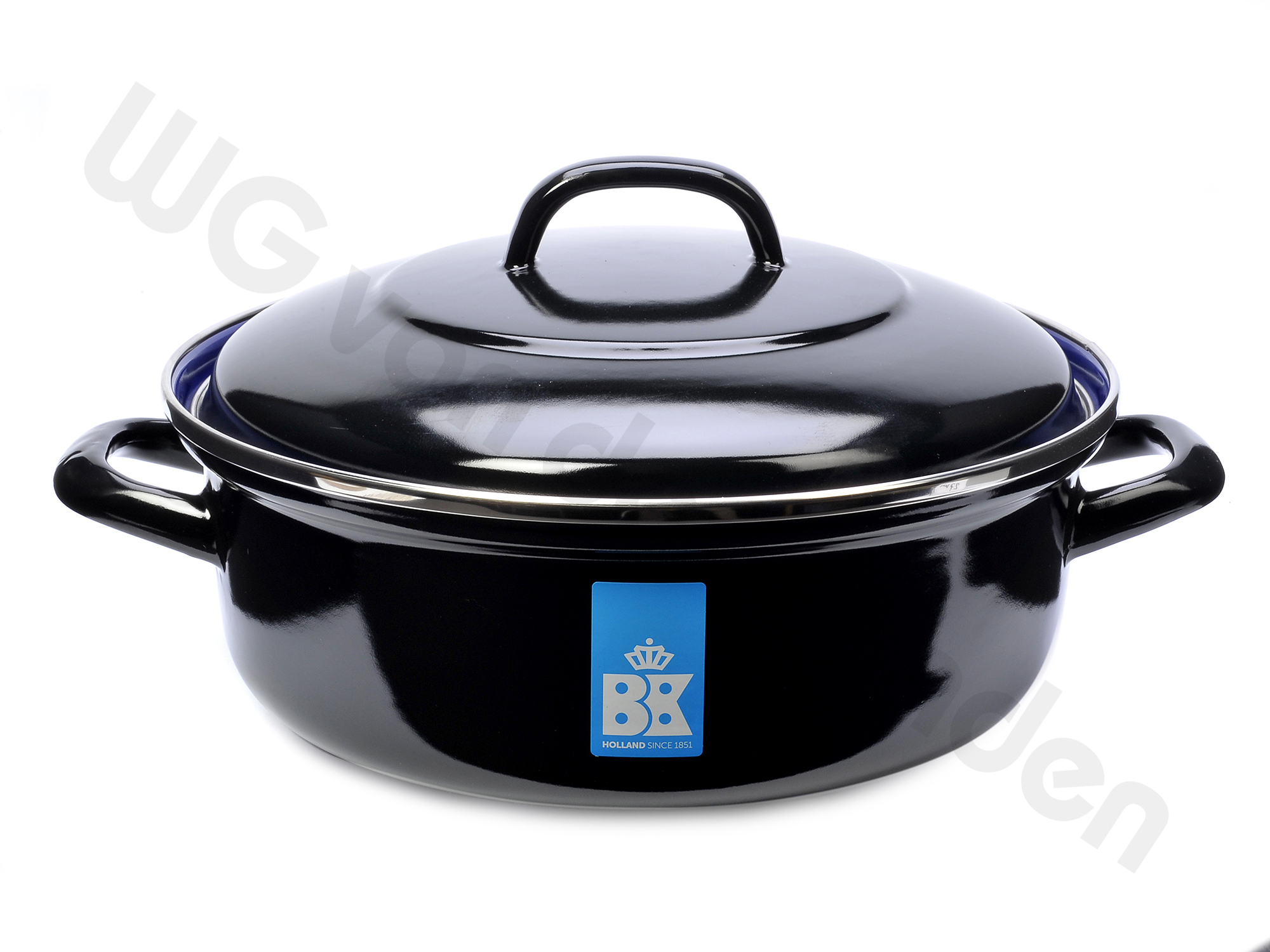 Grillpan Fontignac gietijzer geëmailleerd 24x24 cm met steel - Van  Hoyweghen-De Ridder