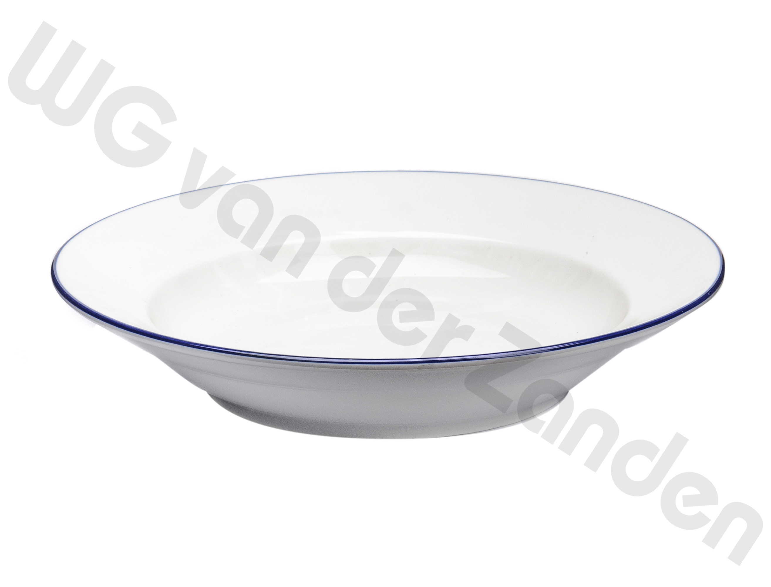 391024 BORD HP DIEP 23CMØ BLAUW FILET &quot;HOLLAND PORCELAIN&quot;