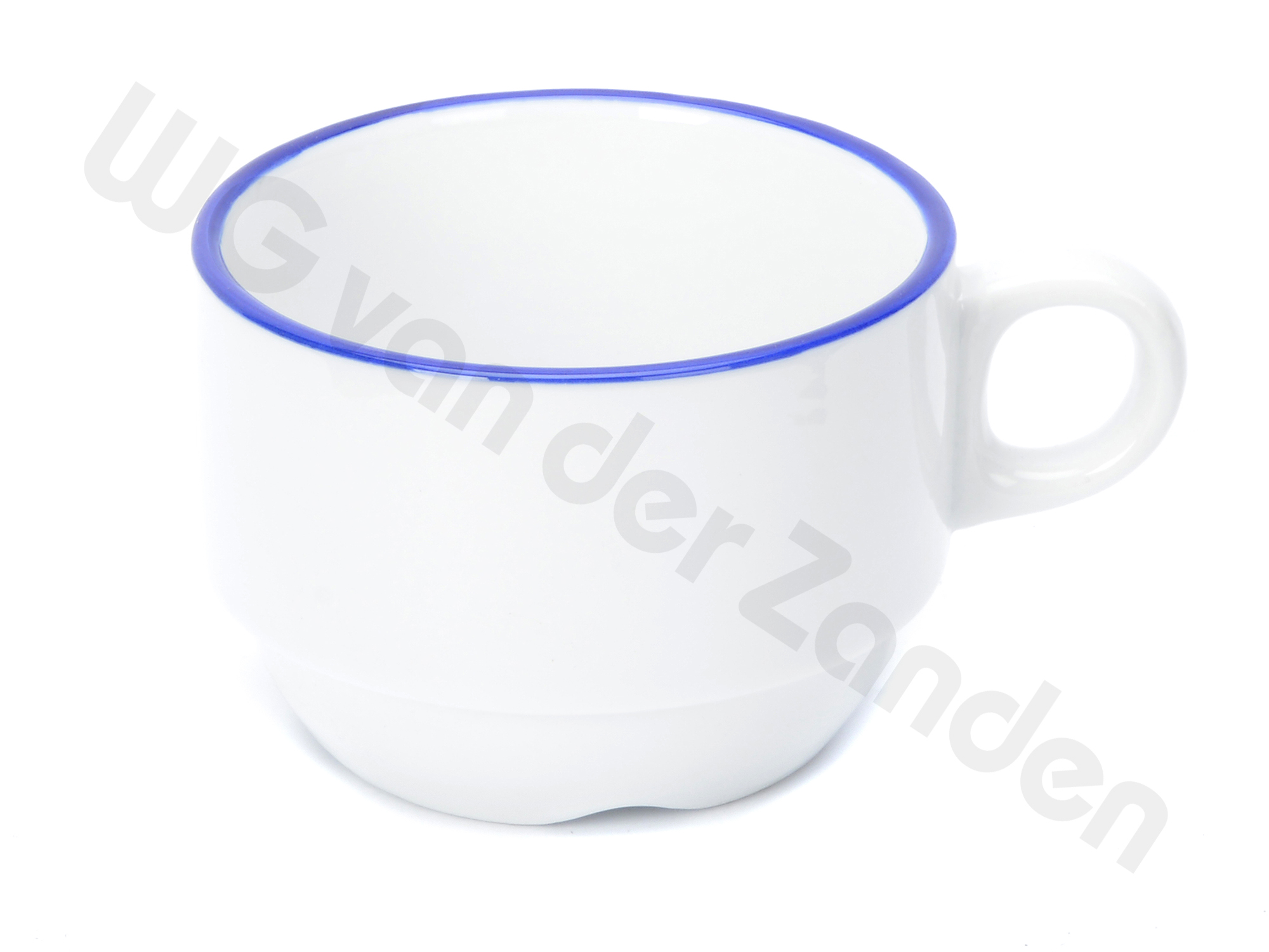 391501 TEA / COFFEE CUP BLUE LINED 18CL &quot;HOLLAND PORCELAIN&quot;
