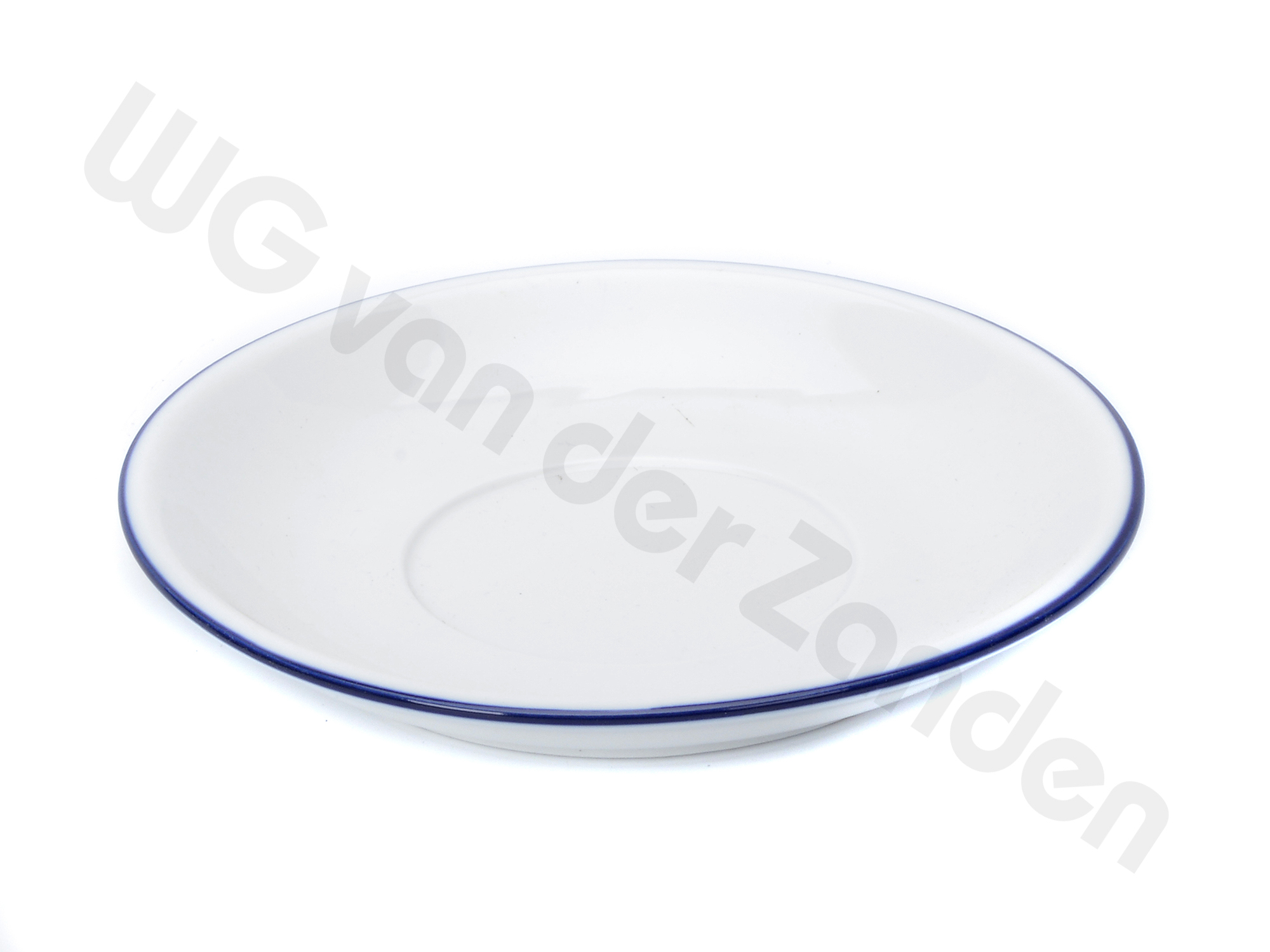 391502 SAUCER FOR TEA CUP 18CL BLUE LINED &quot;HOLLAND PORCELAIN&quot;