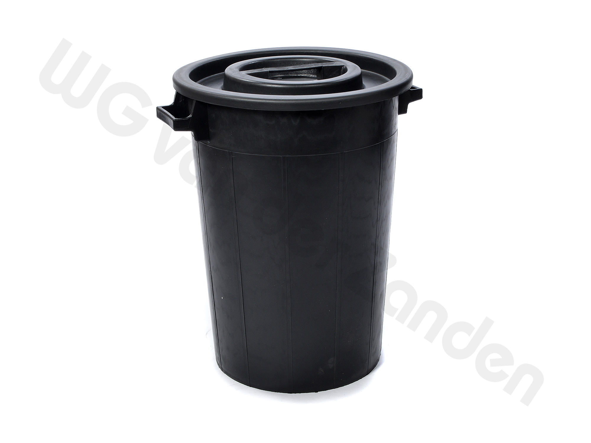 440034 GARBAGE BIN PLASTIC 75 LTR ROUND WITH COVER BLACK