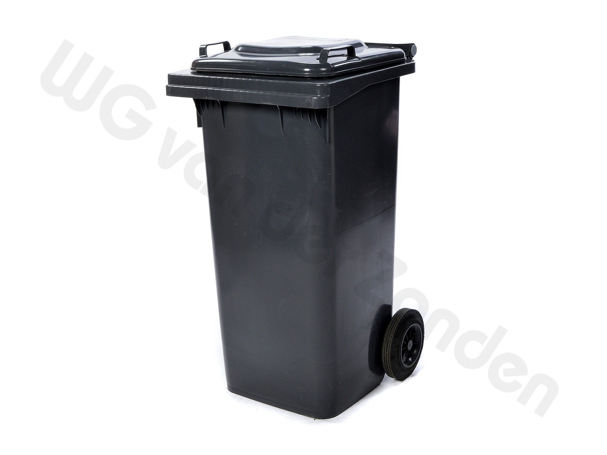 440042 GARBAGE BIN 120 LTR PLASTIC TWO WHEELED GREY