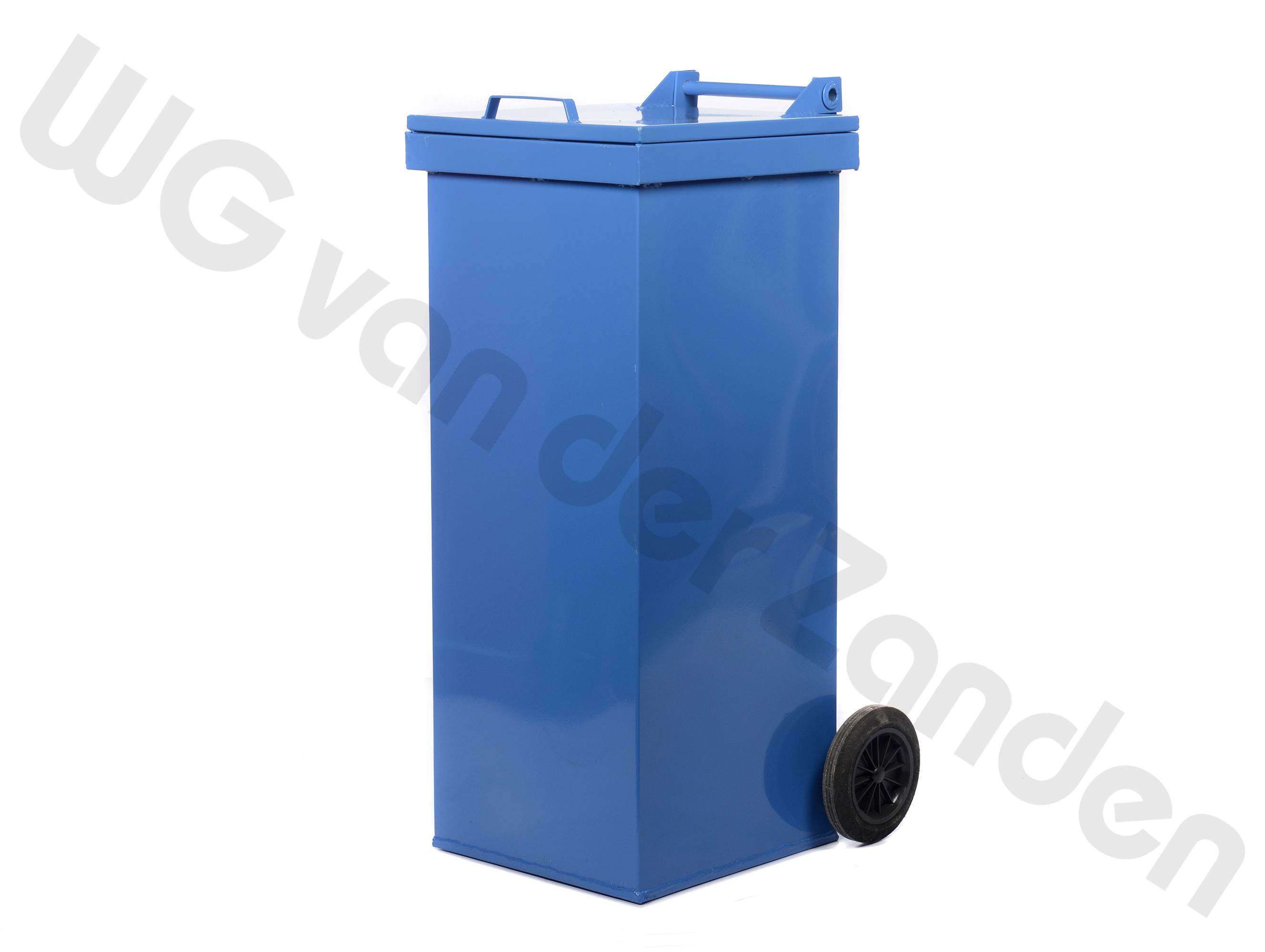 440065 GARBAGE BINS 120 LTR METAL TWO WHEELED BLUE