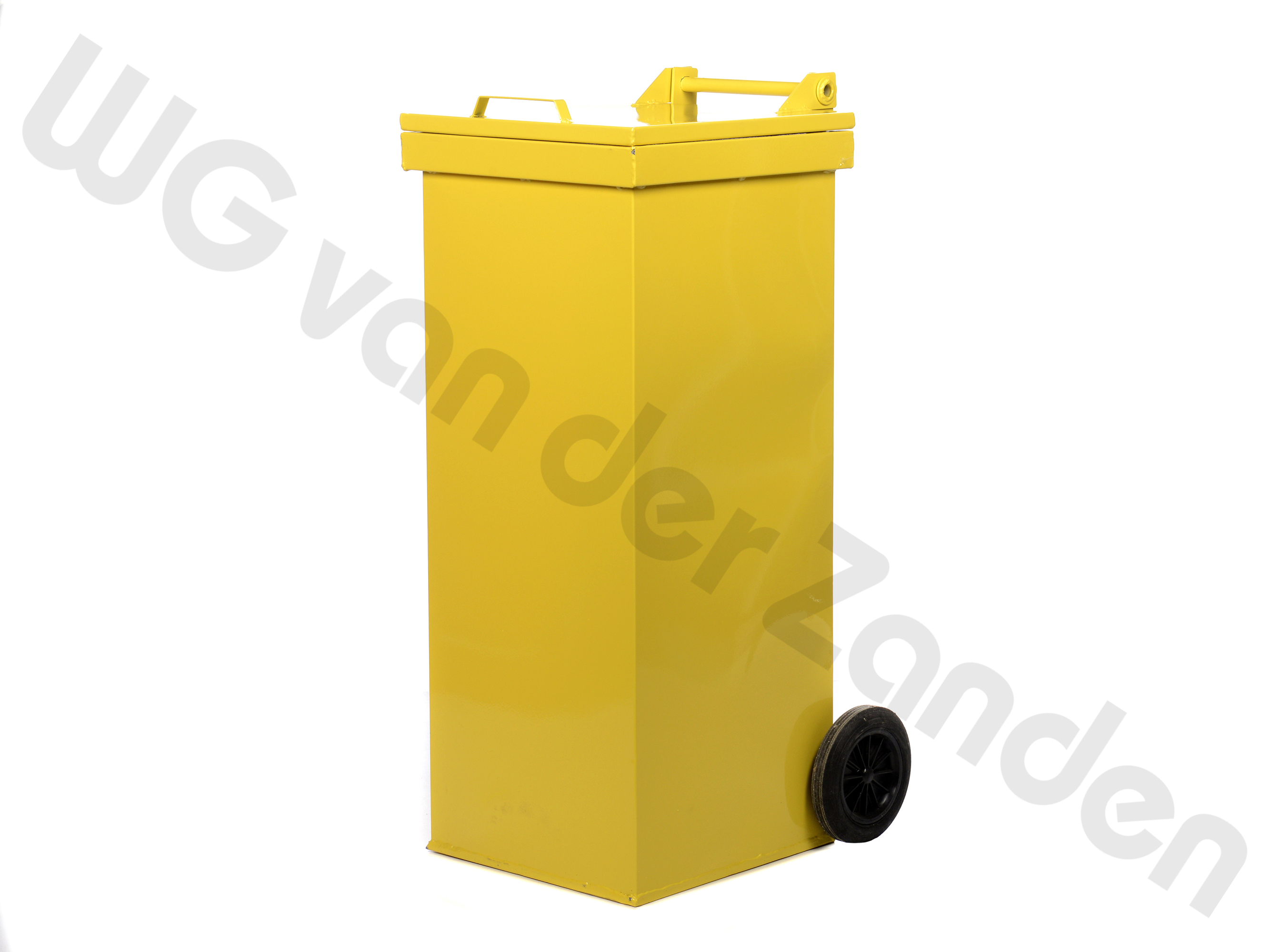 440066 GARBAGE BINS 120 LTR METAL TWO WHEELED YELLOW