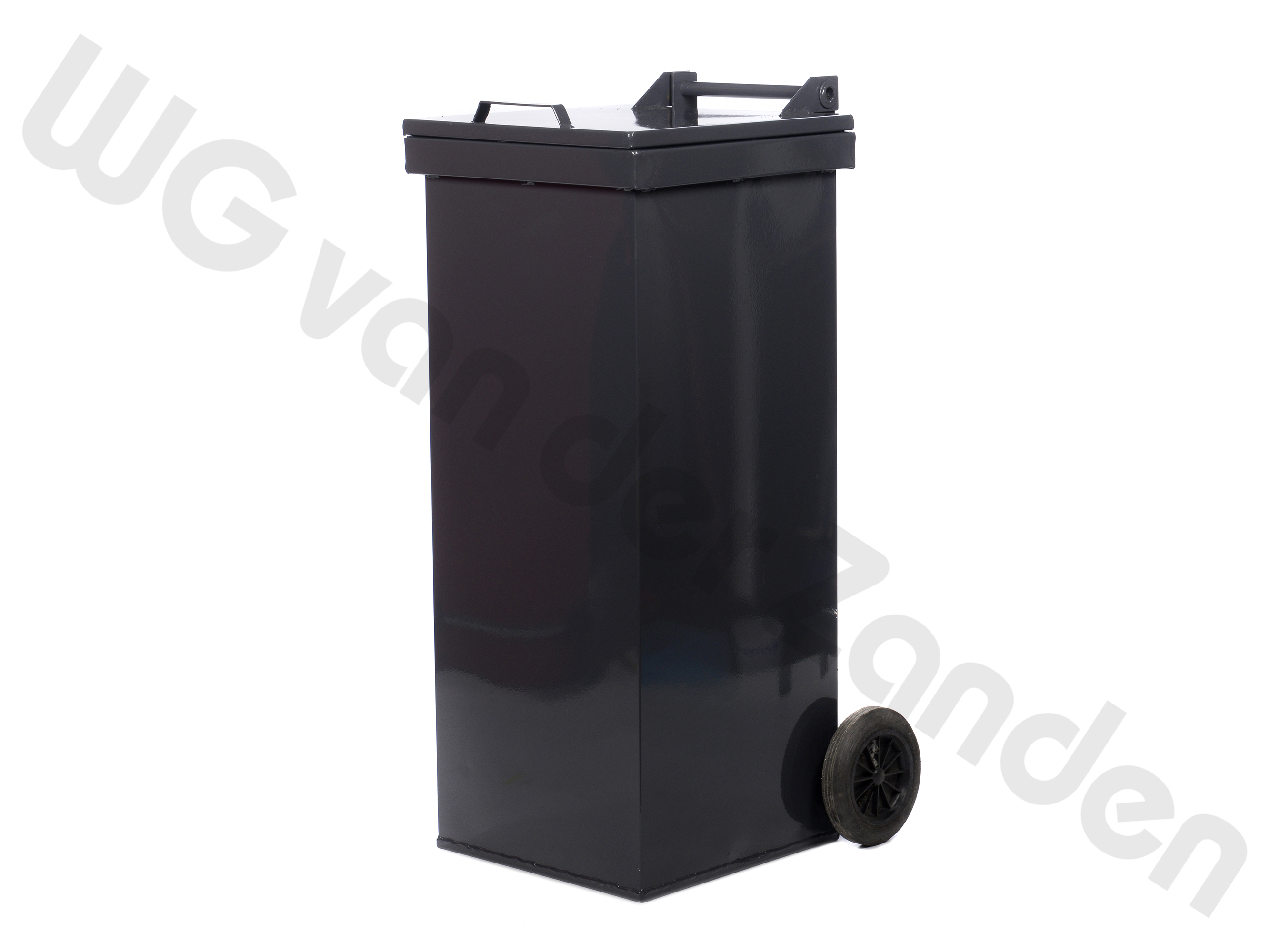 440067 GARBAGE BINS 120 LTR METAL TWO WHEELED GREY