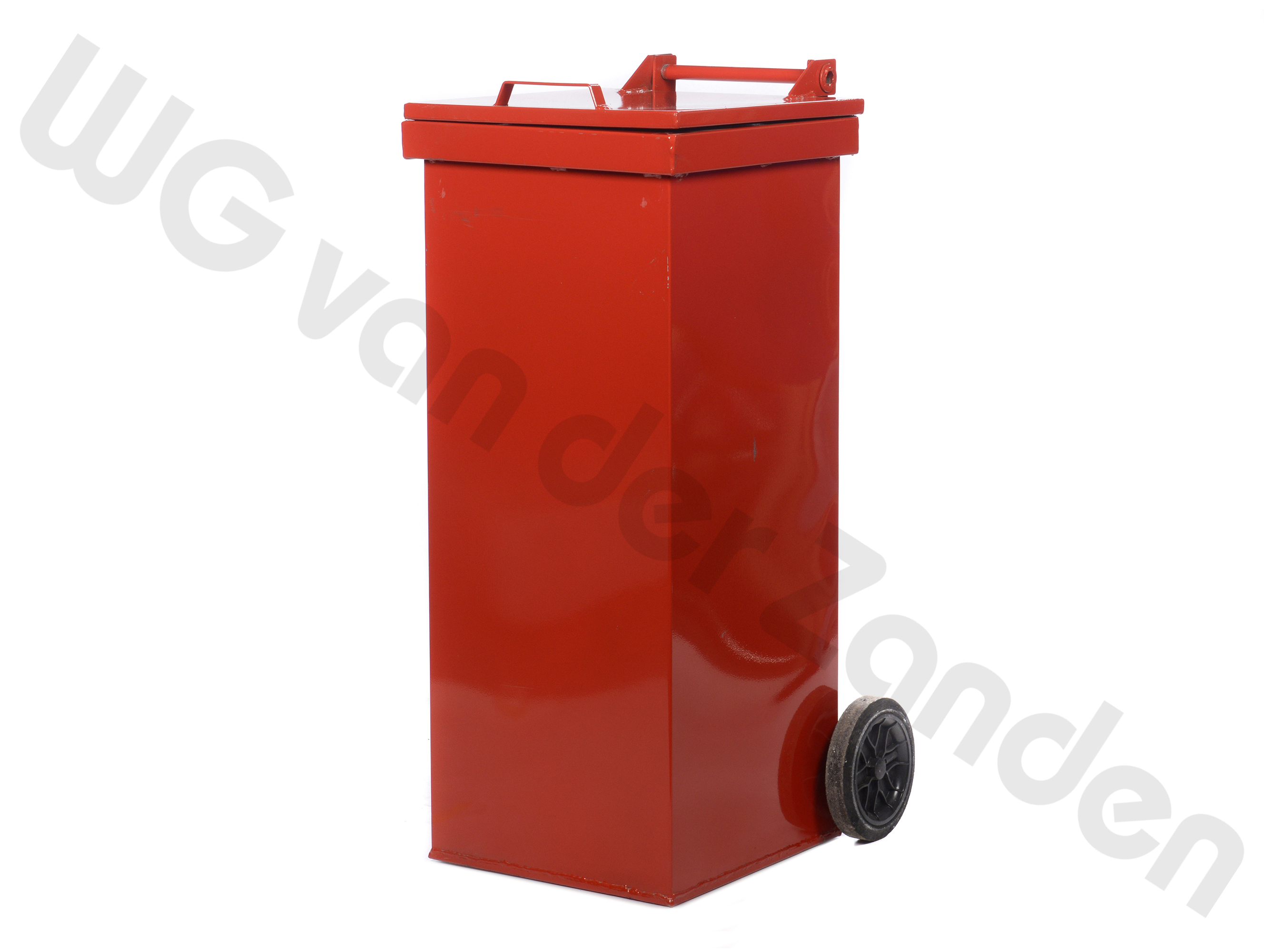 440069 GARBAGE BINS 120 LTR METAL TWO WHEELED RED