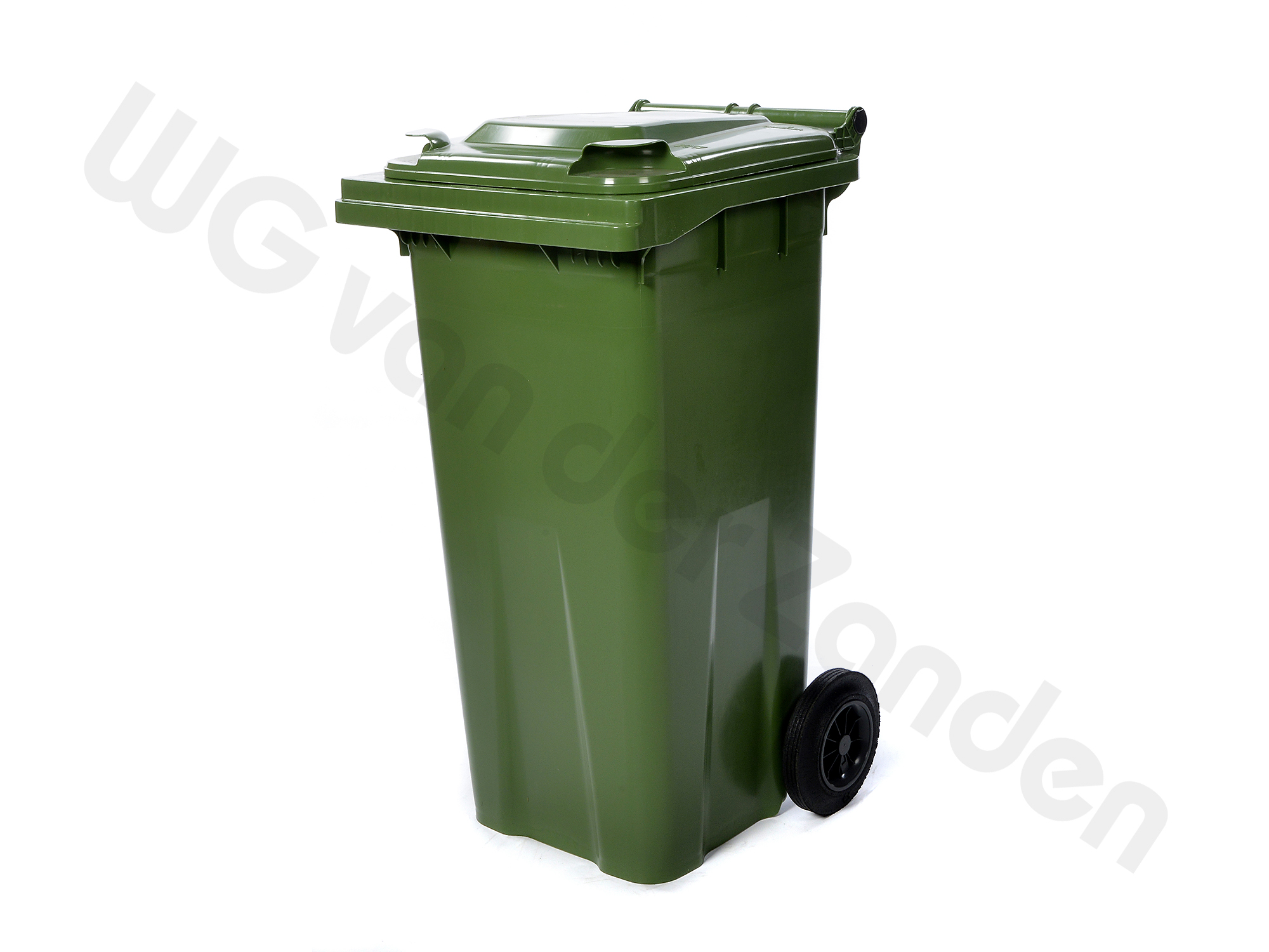 440140 AFVALCONTAINER 120 LTR KUNSTSTOF M/WIEL GROEN