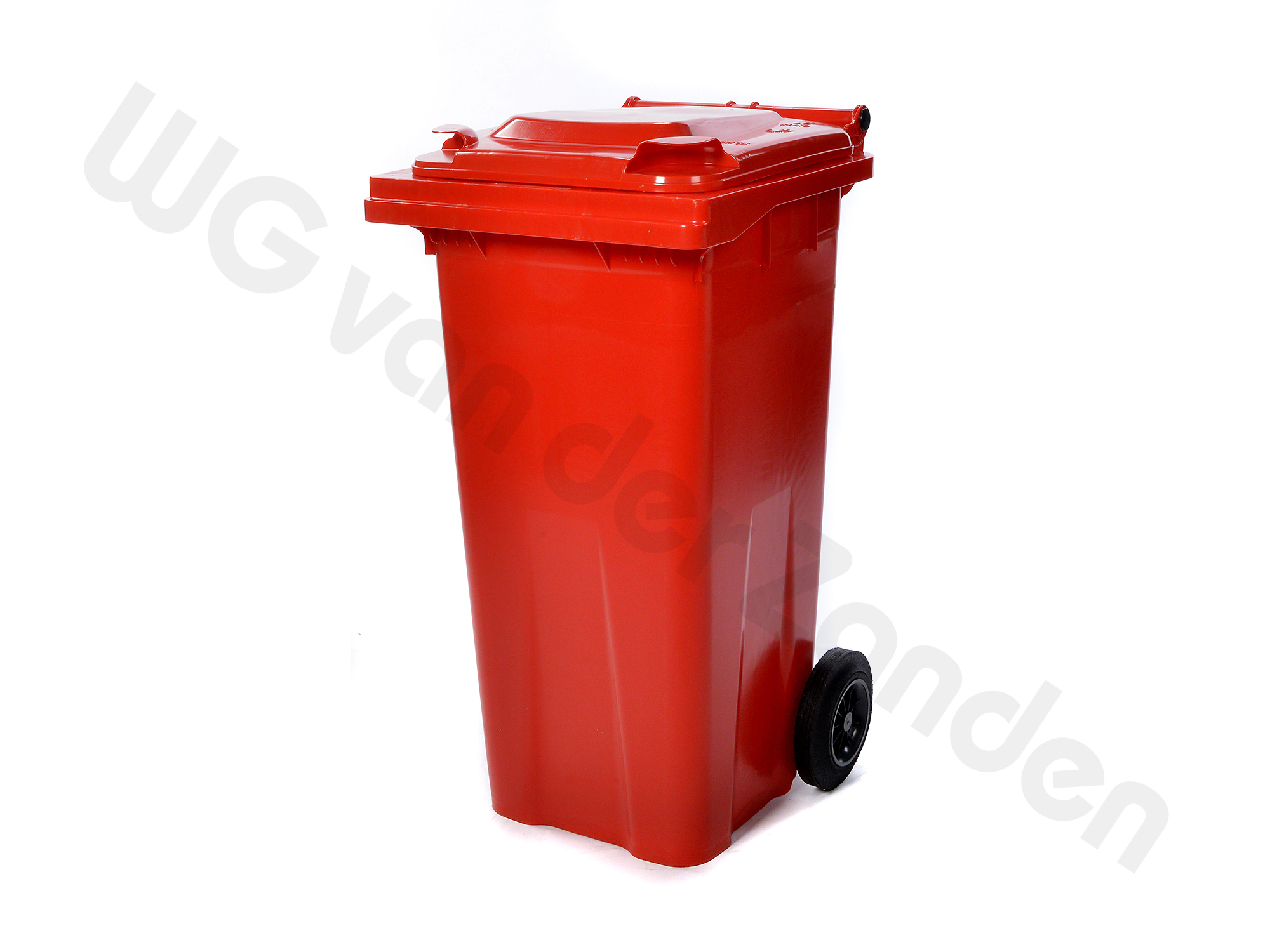 440141 AFVALCONTAINER 120 LTR KUNSTSTOF M/WIEL ROOD