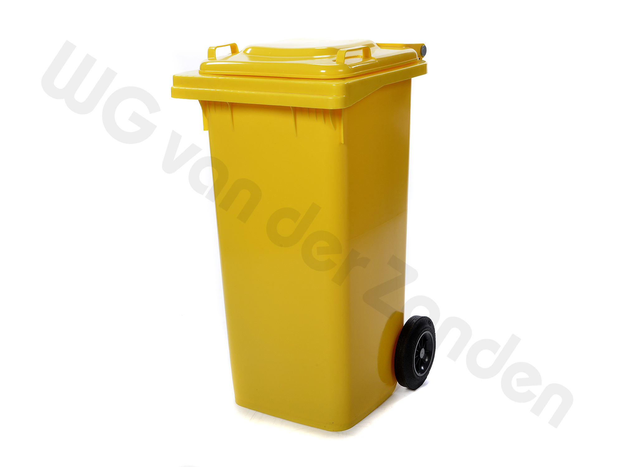 440142 GARBAGE CONTAINER 120 LTR PLASTIC TWO WHEELED YELLOW