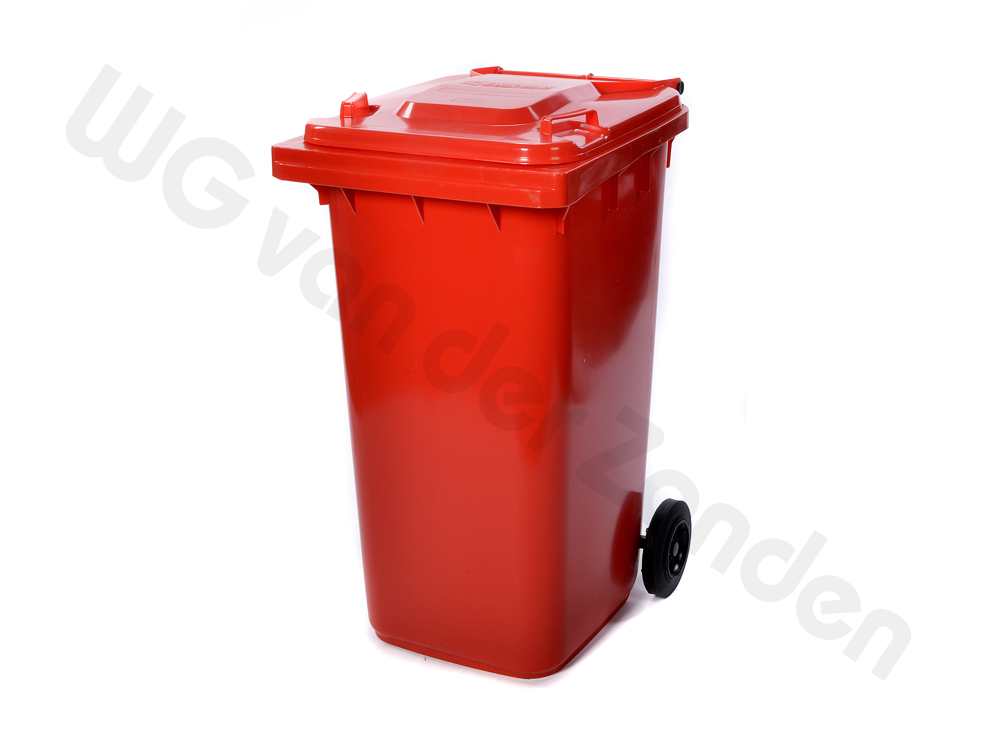 440341 GARBAGE CONTAINER 240 LTR PLASTIC TWO WHEELED RED