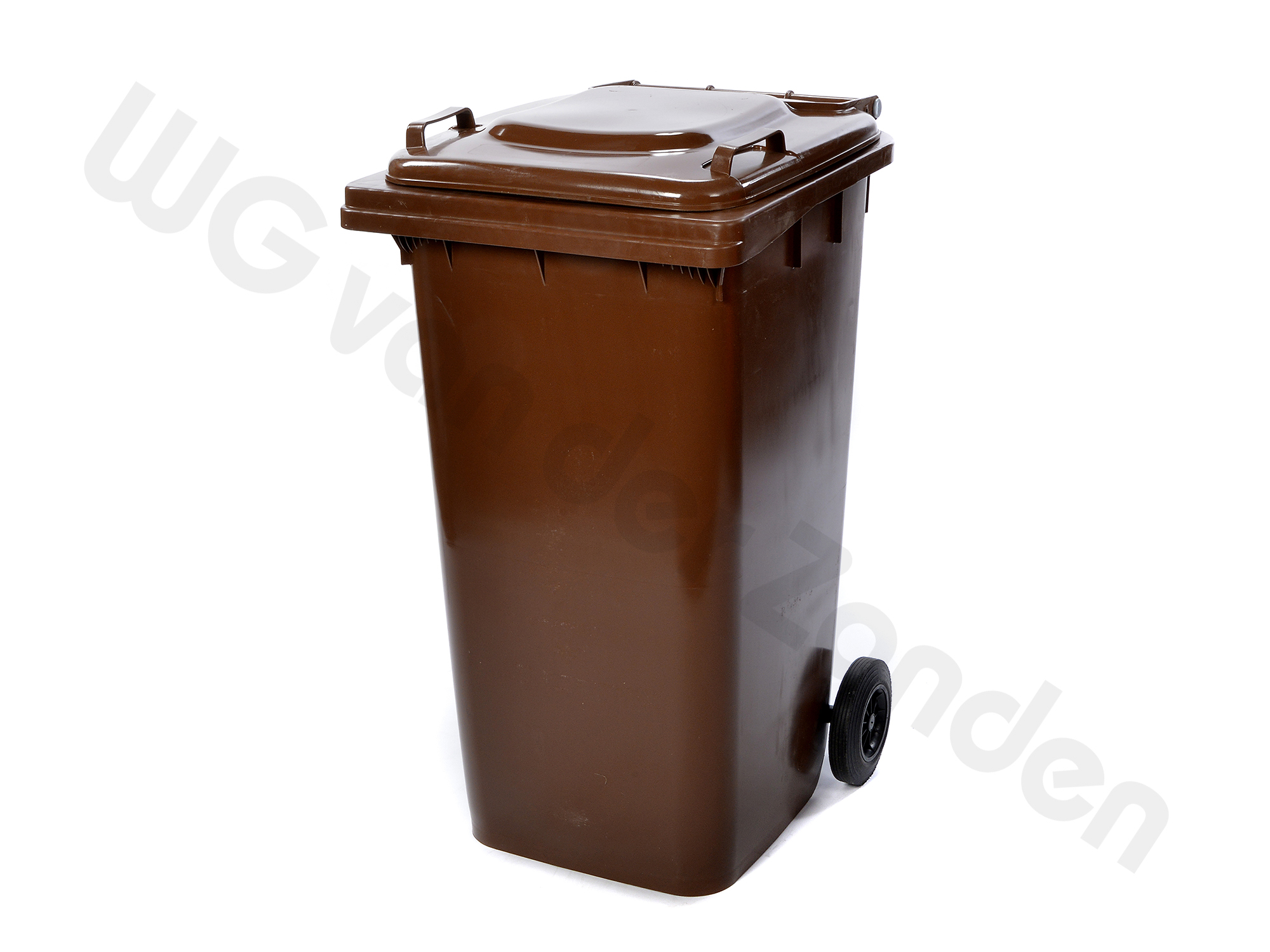 440342 GARBAGE CONTAINER 240 LTR PLASTIC TWO WHEELED BROWN