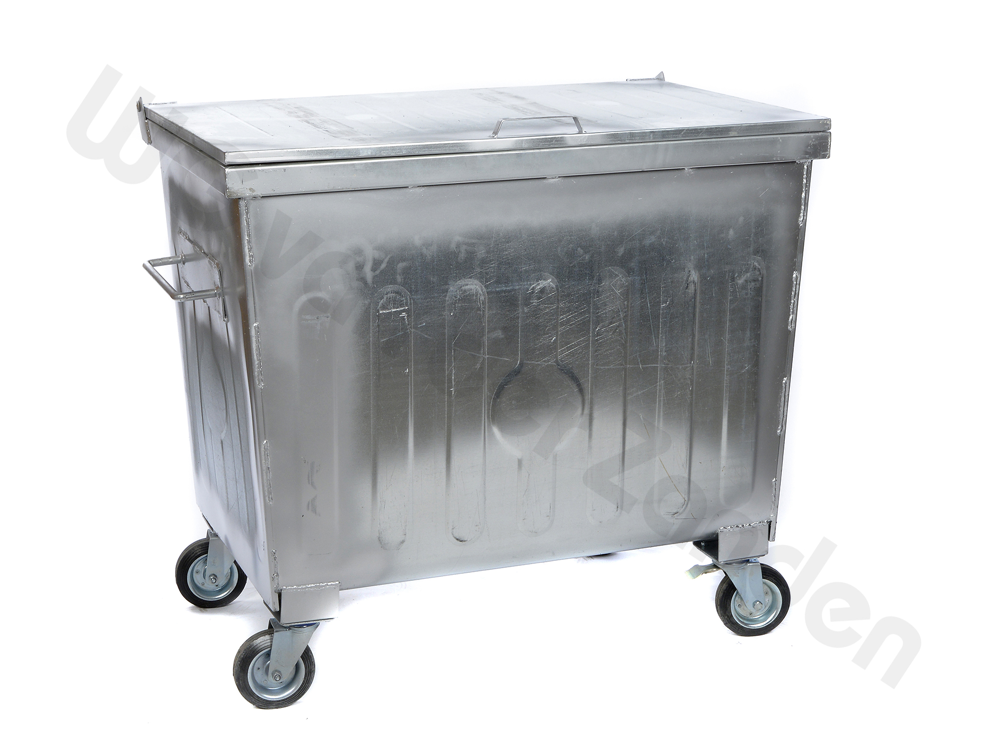 440454 GARBAGE CONTAINER 600 LTR GALV. STEEL  WHEELED