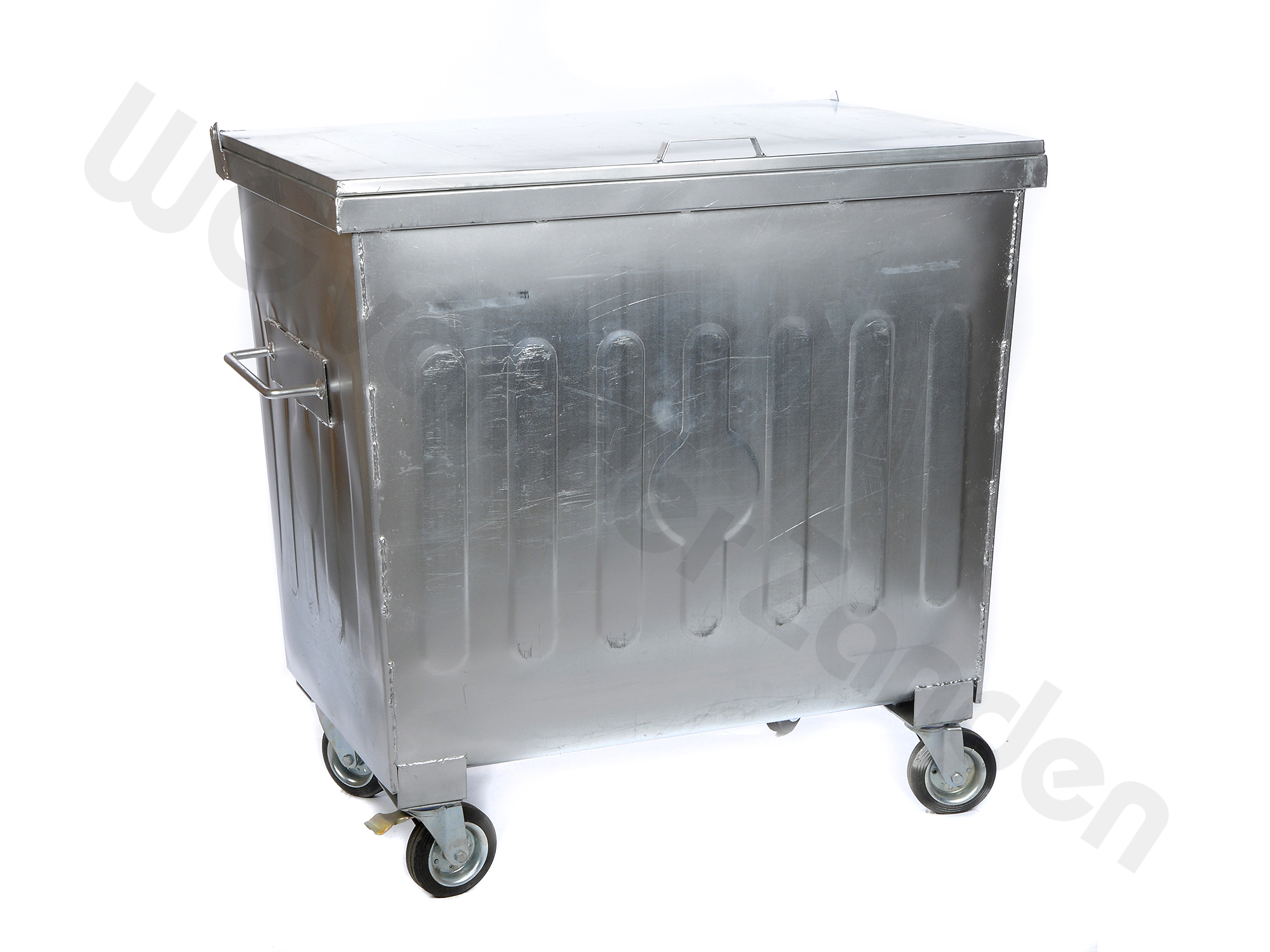 440455 GARBAGE CONTAINER 800 LTR GALV. STEEL WHEELED