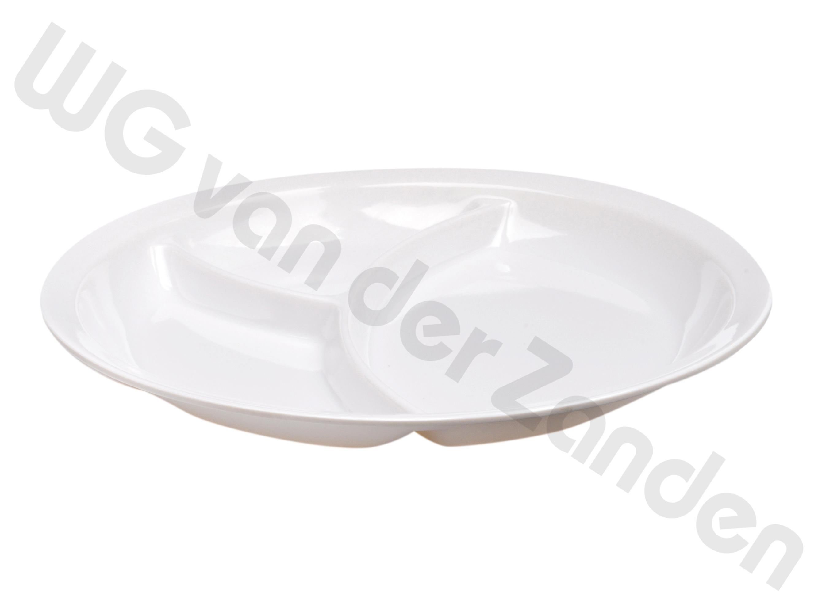 441109 PLATE MELAMINE 25.5CMØ 3-COMPARTED
