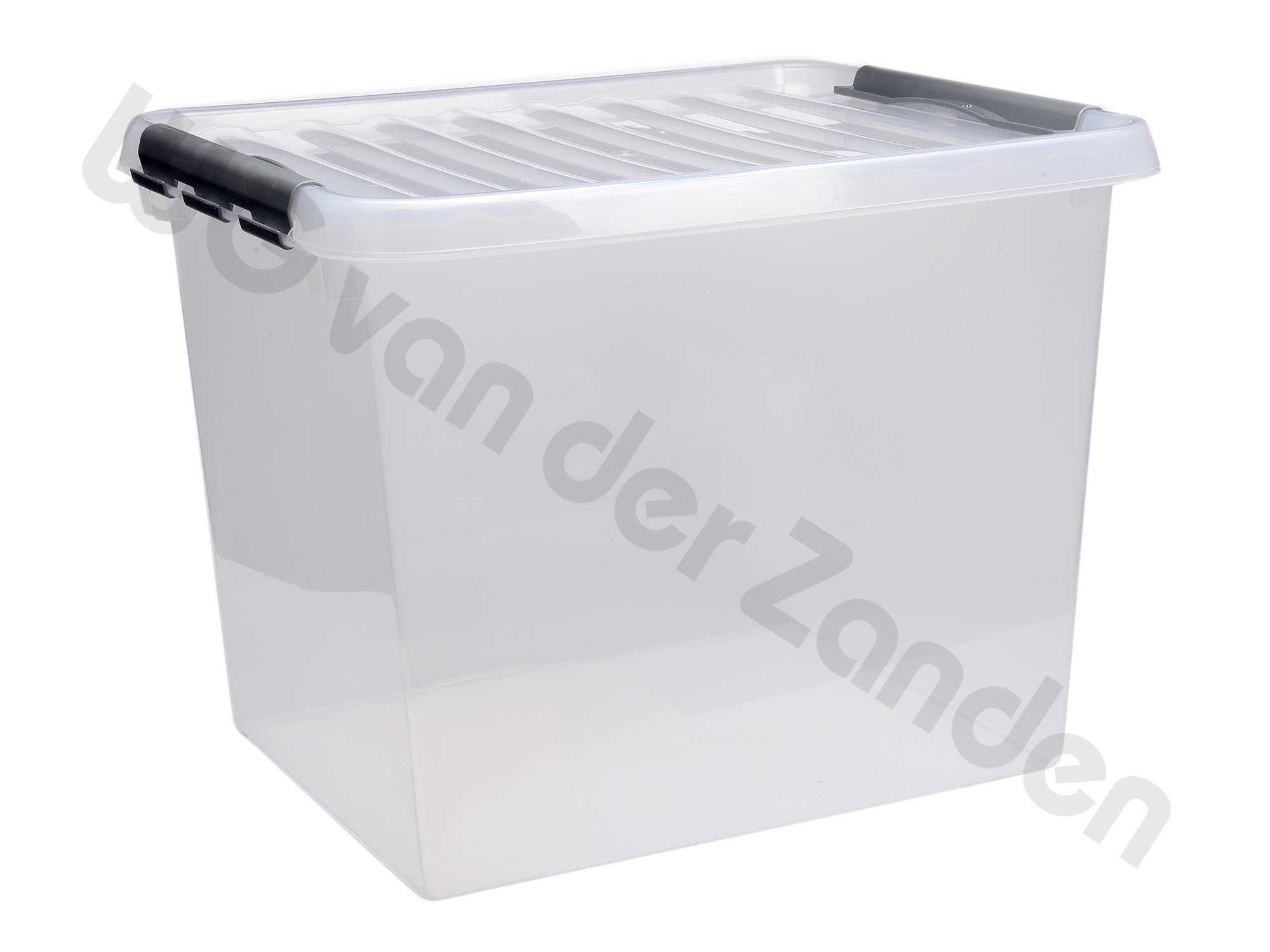 441181 STORAGE CONTAINER PLASTIC CLEAR WITH COVER 50X40X26CM / 36 LTR