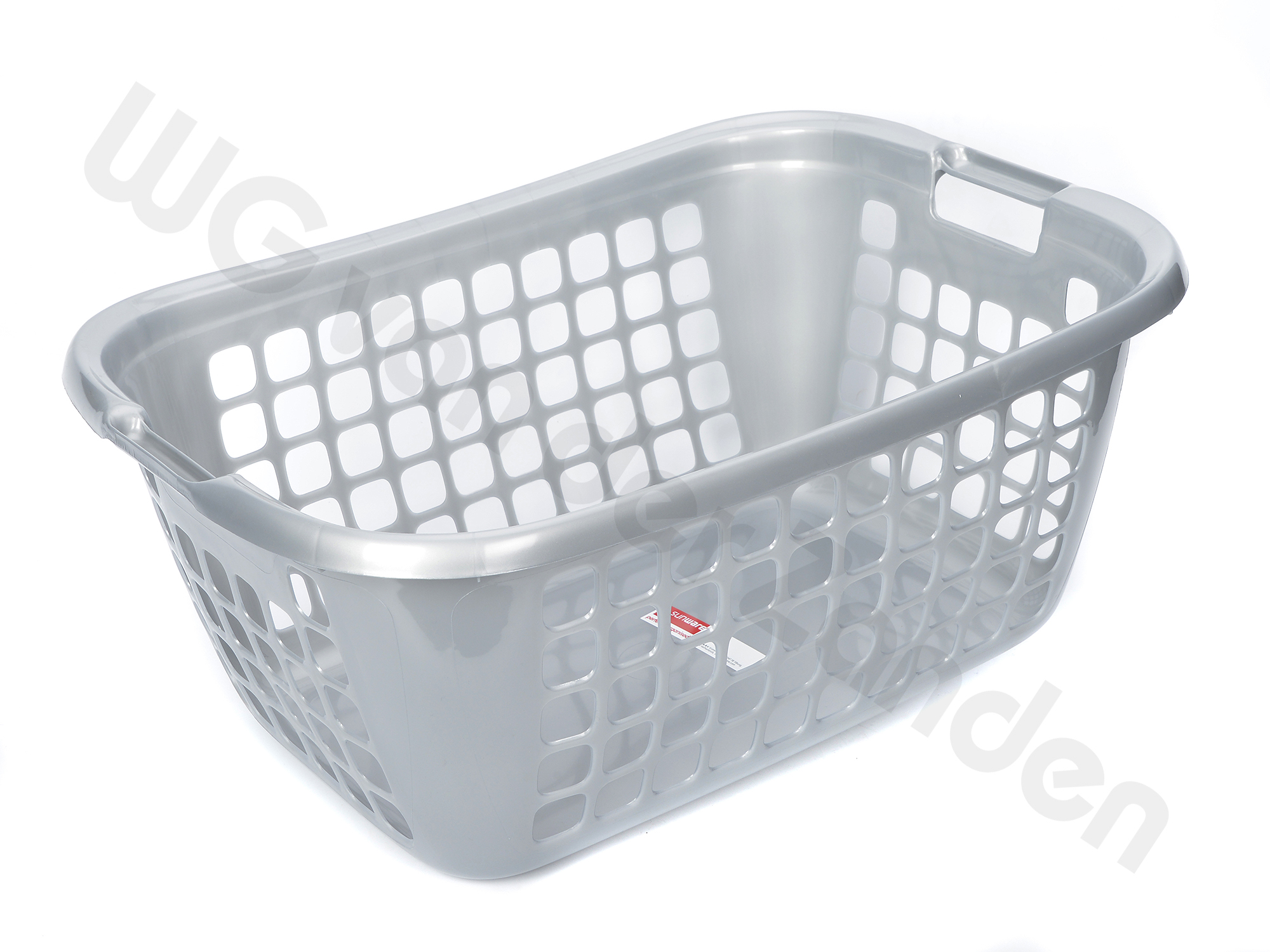 441199 LAUNDRY BASKET PLASTIC 65X45X27CM SILVER COLOUR