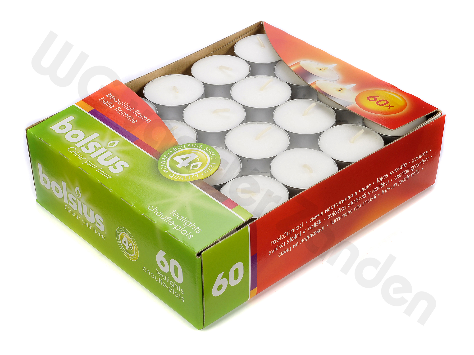 479090 CANDLE TEA LIGHTS WHITE BOLSIUS (4HOUR)