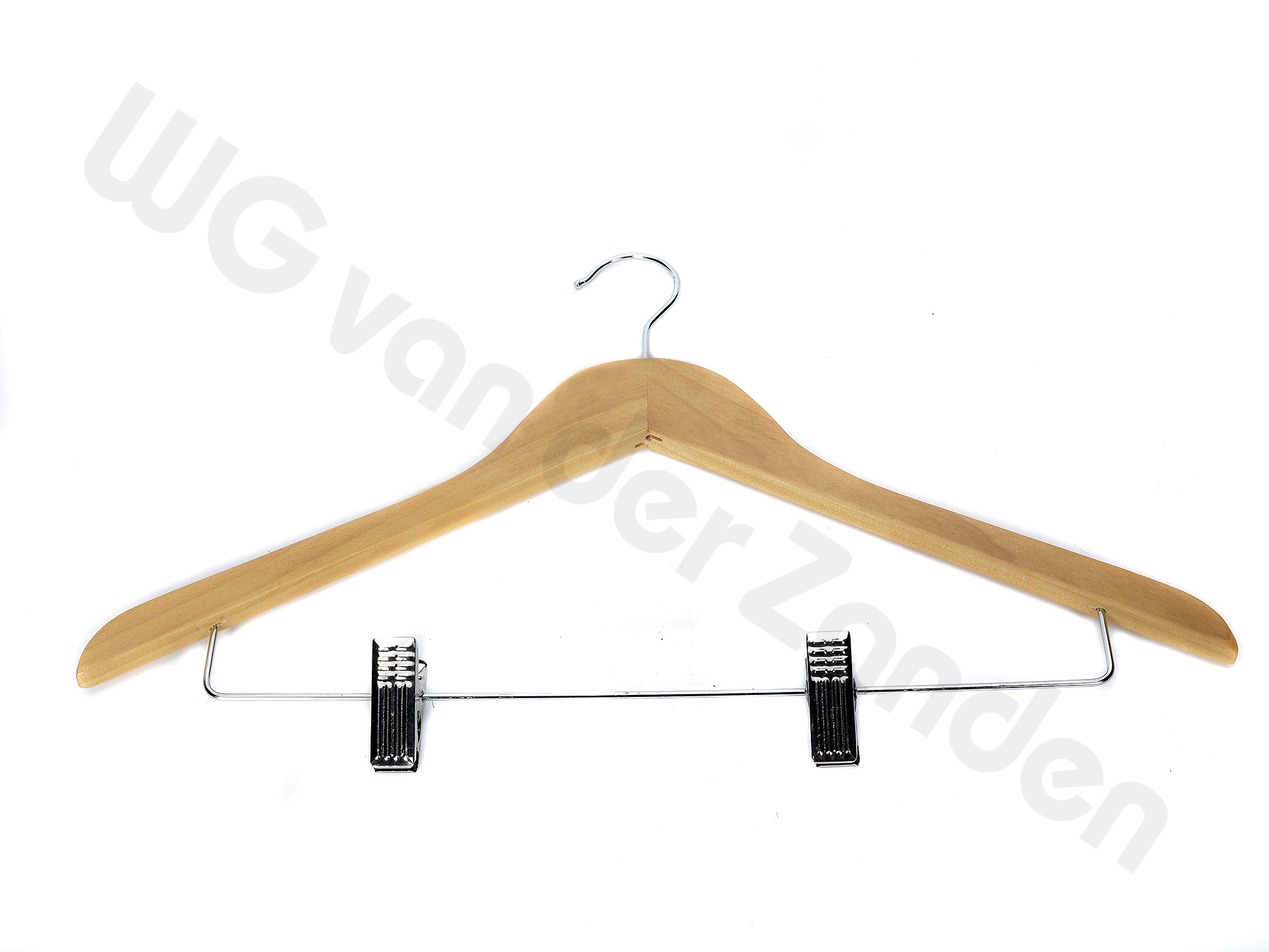505027 CLOTH HANGER 43CM WOOD WITH CLIPS