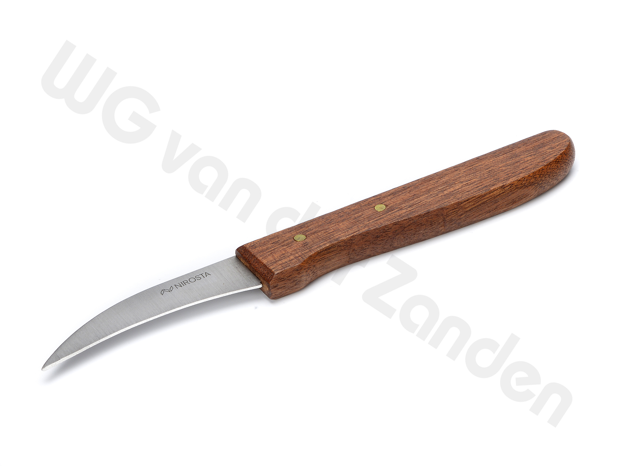 550020 PARING KNIFE 6CM CURVED BLADE WOODEN HANDLE