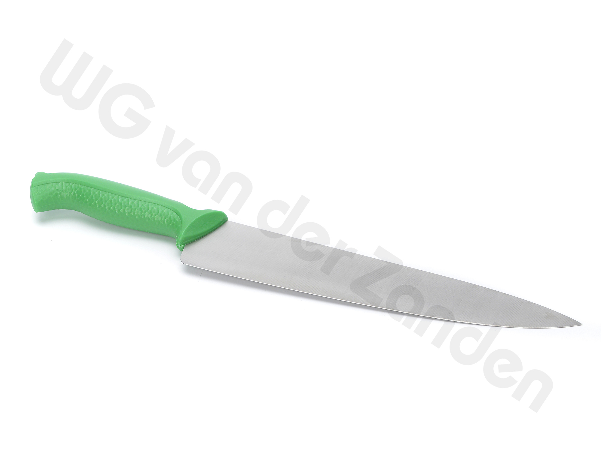 551530 CHEFS KNIFE 25CM GREEN HANDLE