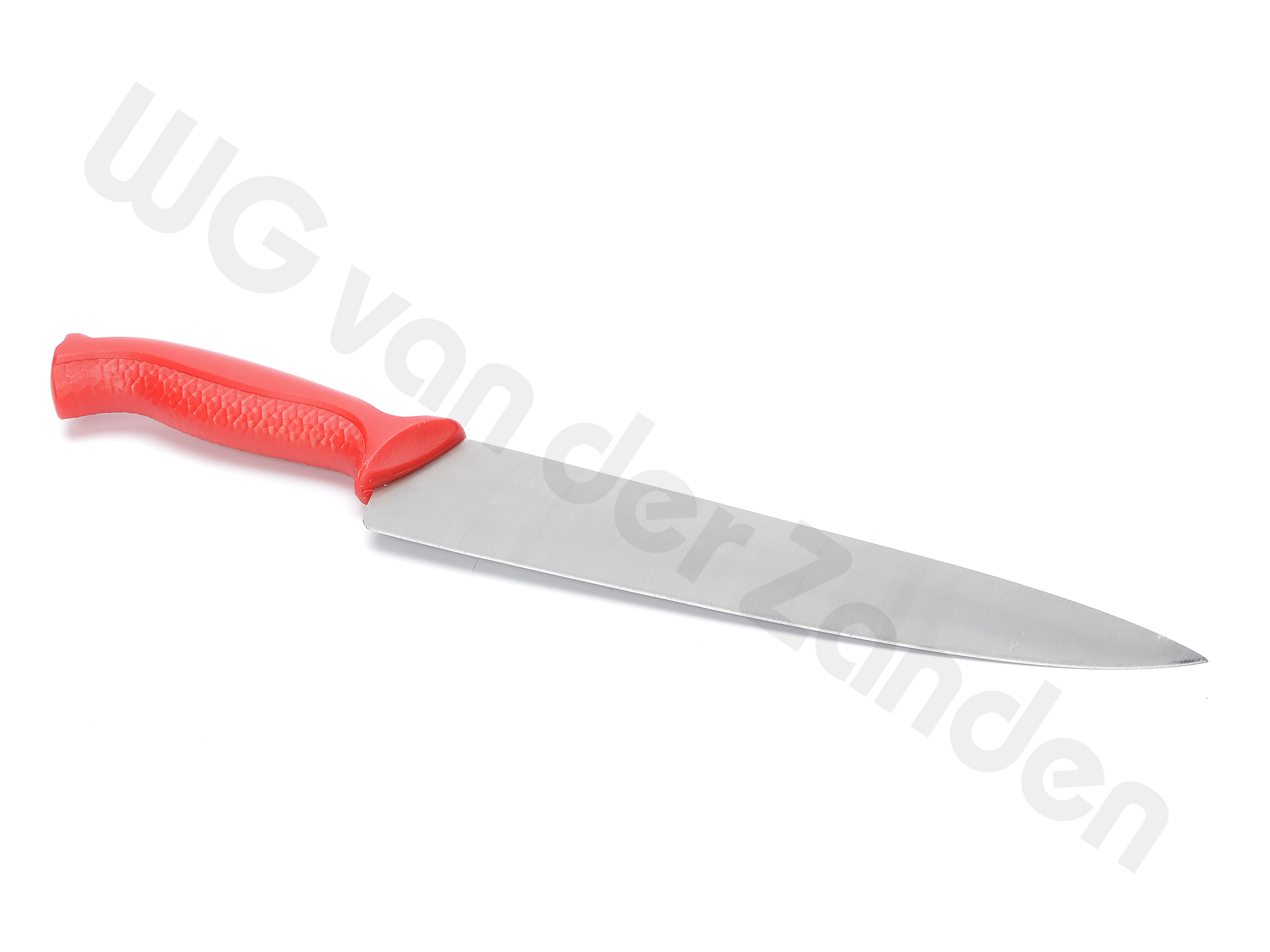 551532 CHEFS KNIFE 25CM RED HANDLE