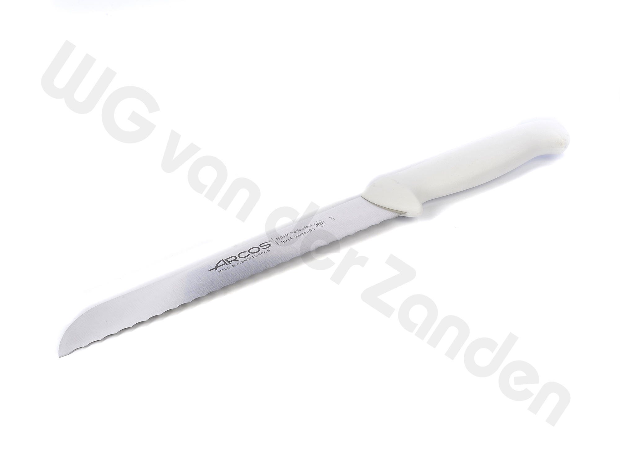 551555 BREAD KNIFE 20CM WHITE HANDLE ARCOS