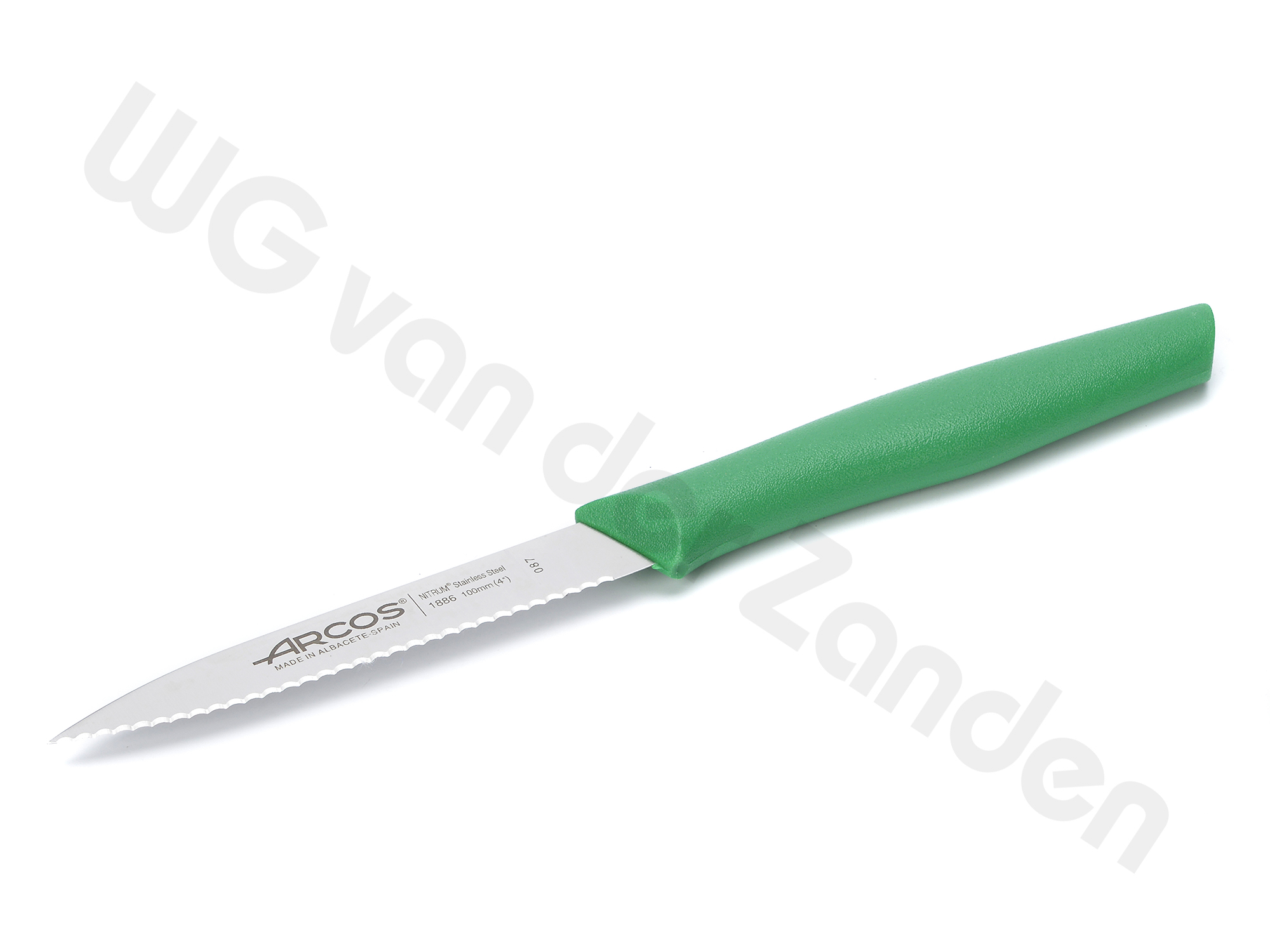 551562 PARING KNIFE SERRATED 10CM GREEN HANDLE ARCOS