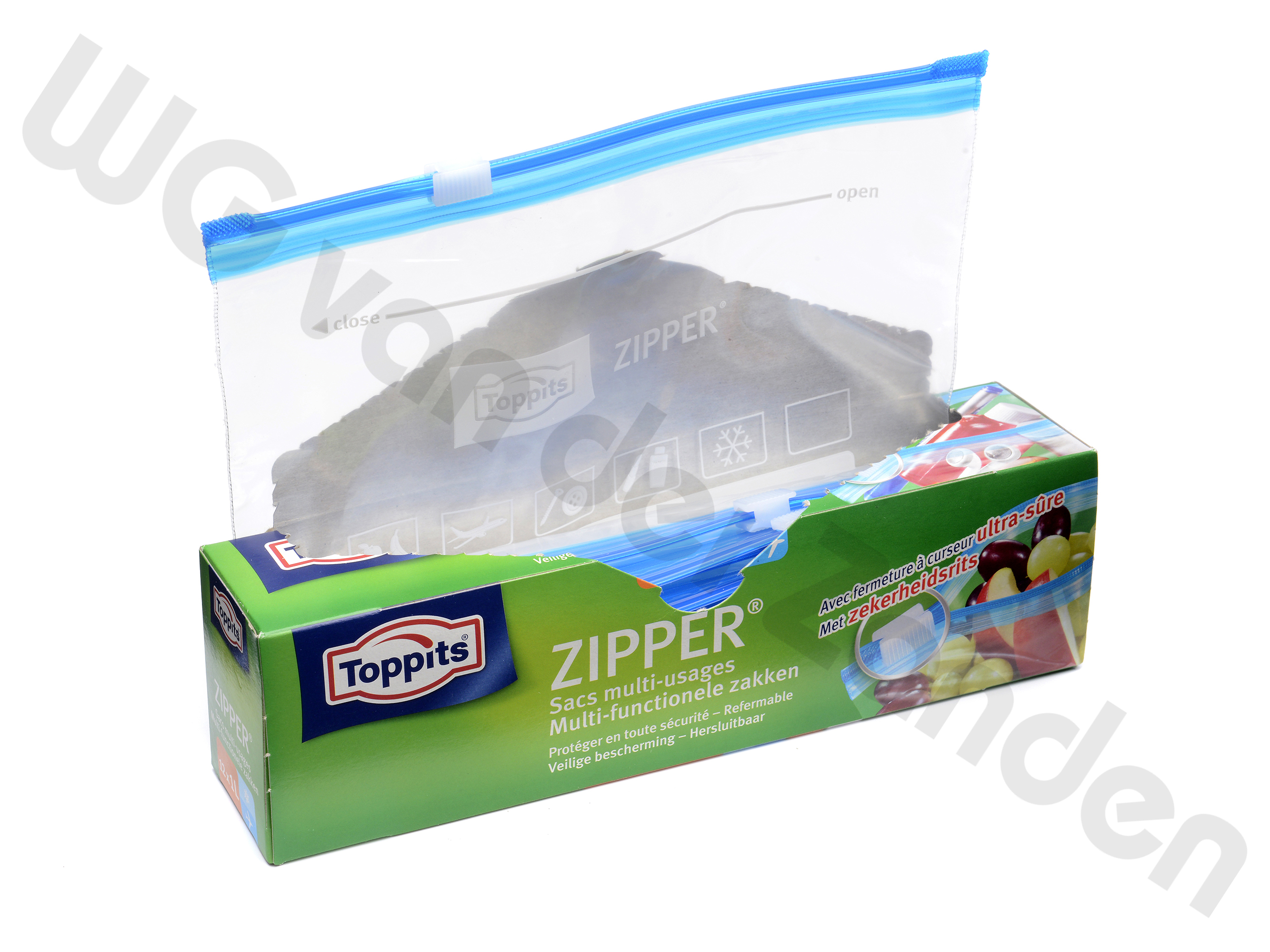 661526 BAGS FOOD FREEZER PLASTIC WITH ZIPPER 1LTR