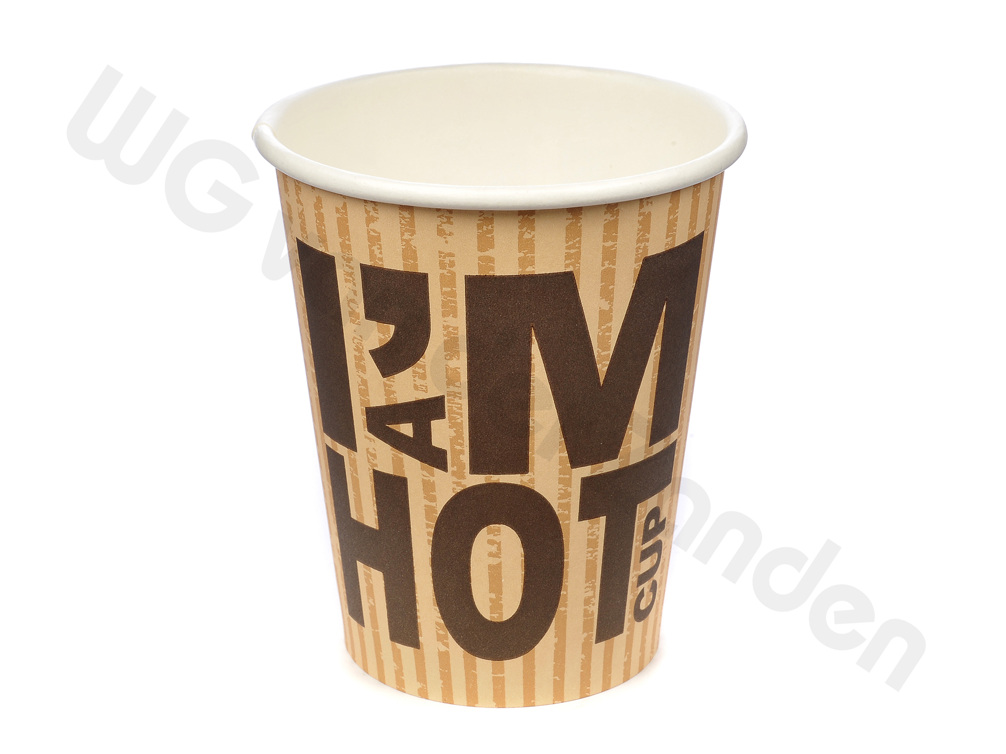 662258 CUPS DISPOSABLE PAPER 25CL  &quot;I AM A HOT CUP&quot;