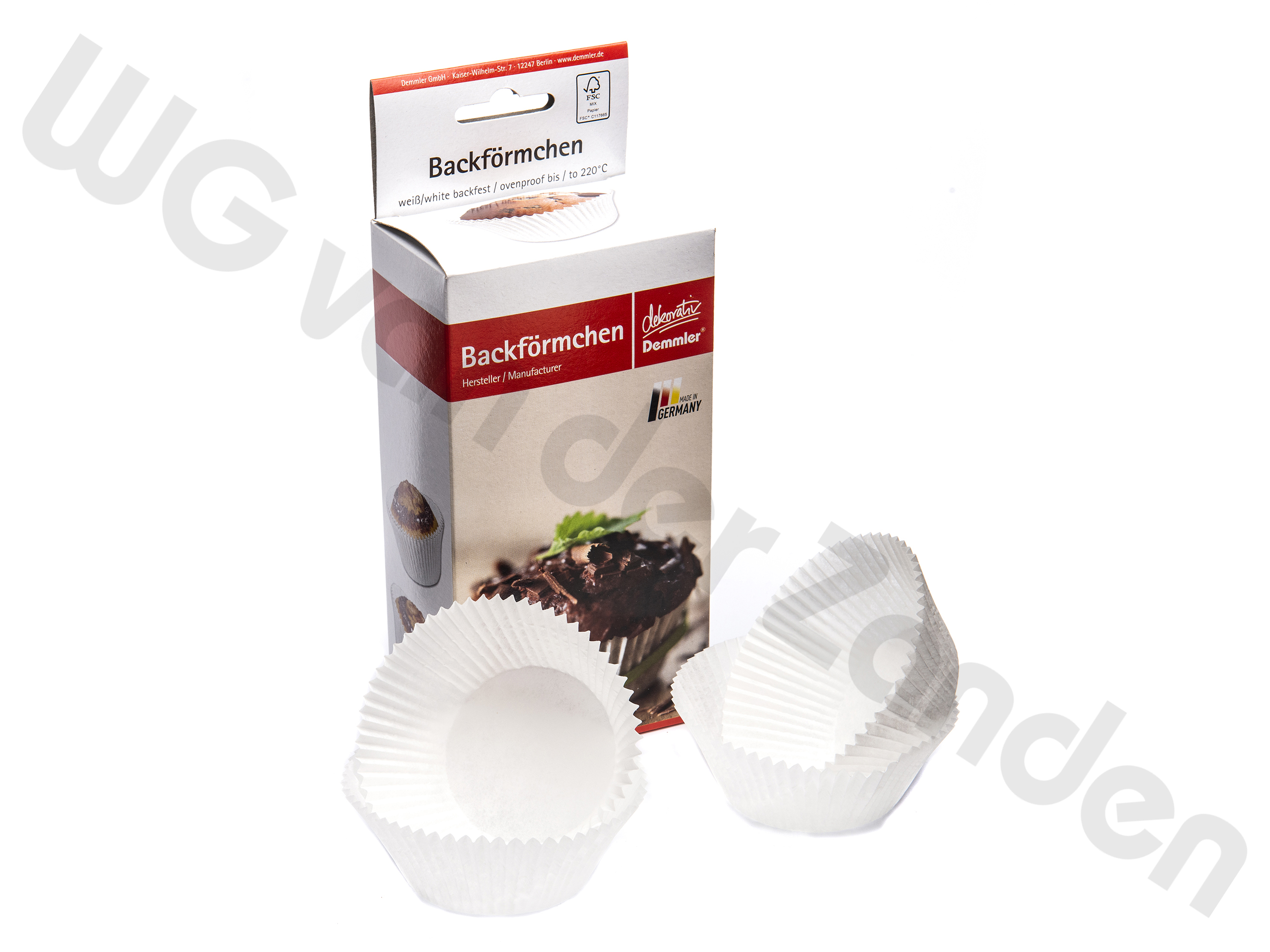 663007 BAKING CUP PAPER 50/27MM WHITE MUFFIN