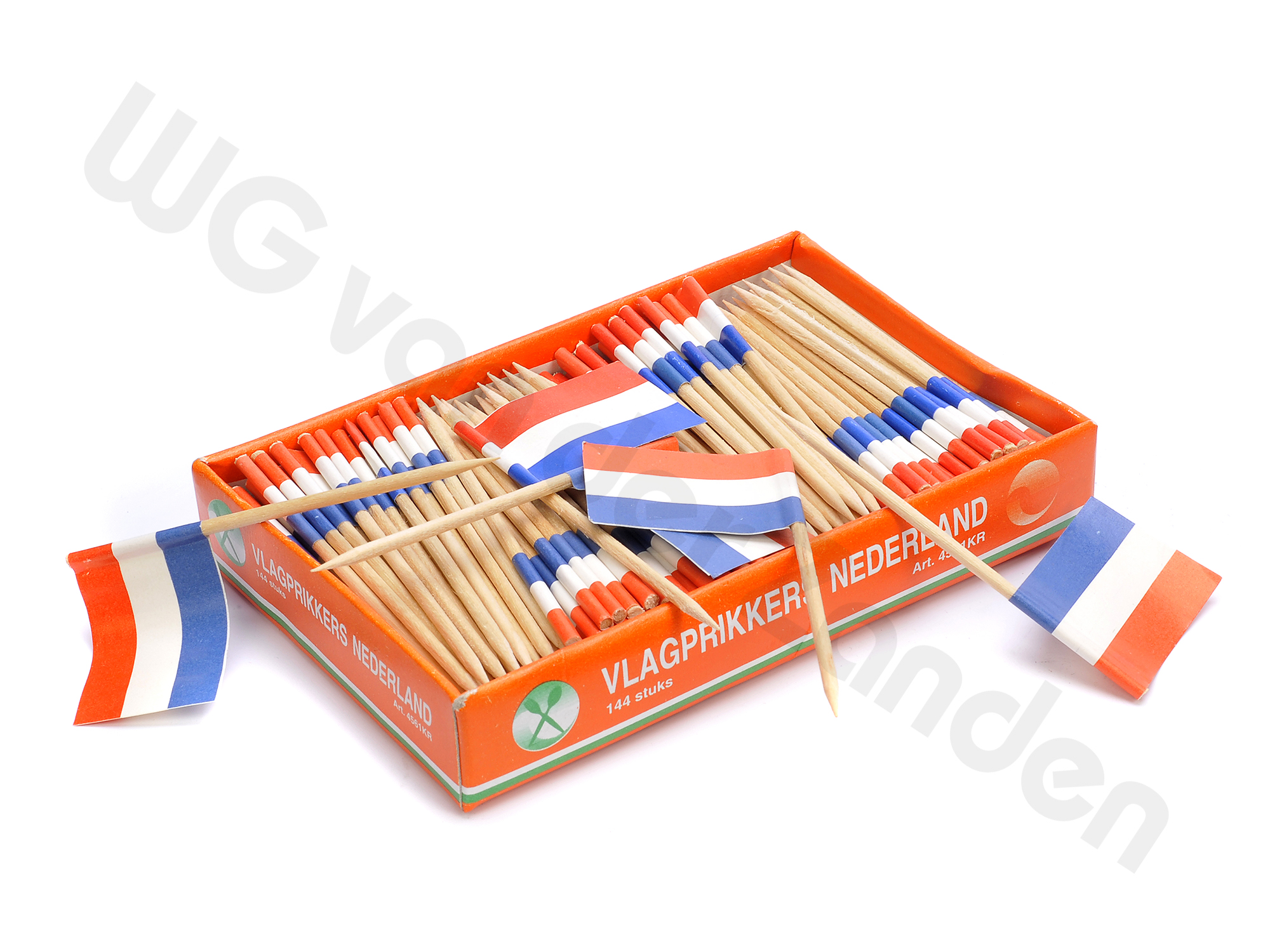 666553 COCKTAIL PICK  WOOD DUTCH FLAG