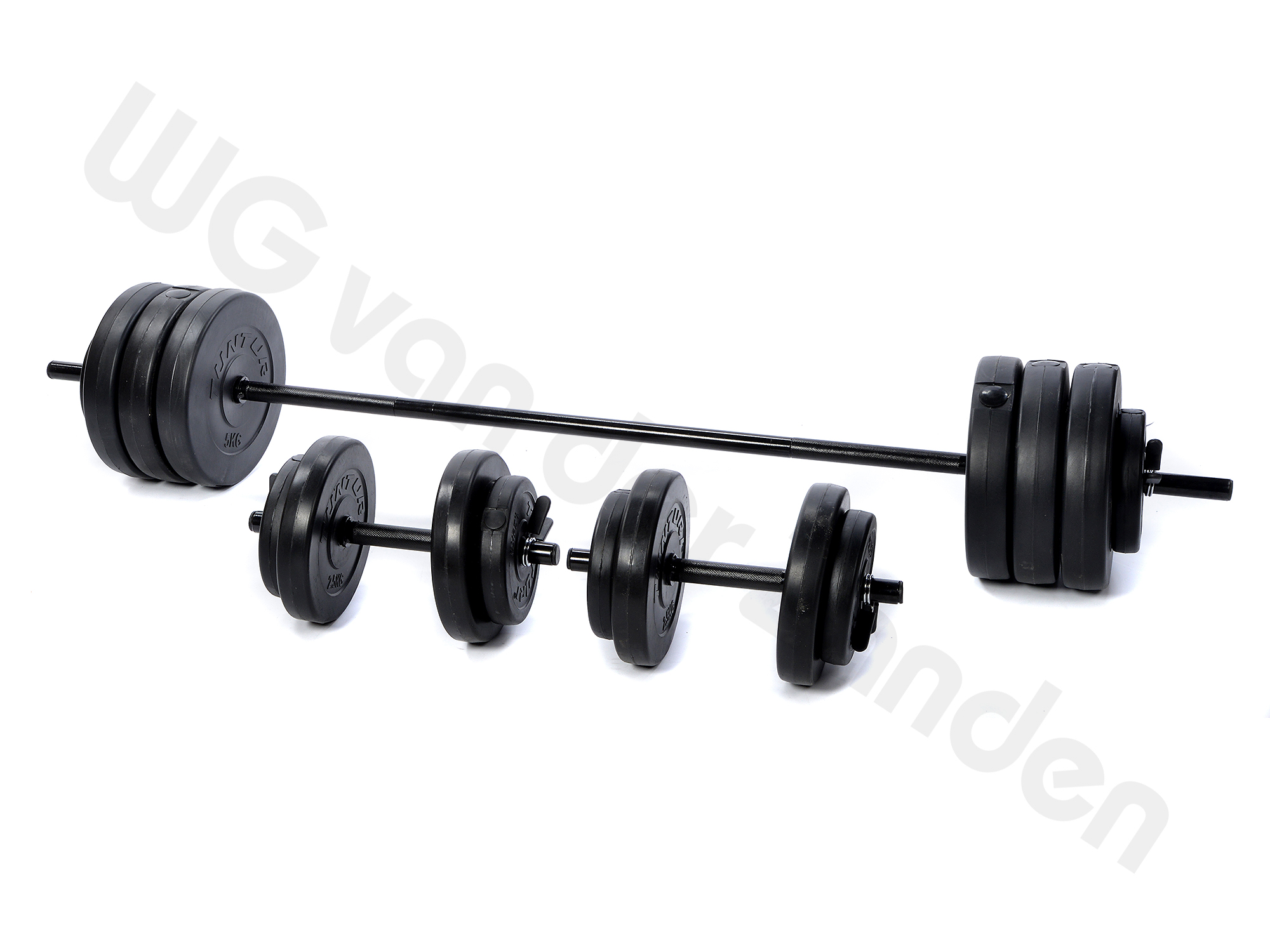 770270 FITNESS BARBELL / DUMBELL SET 50 KGS TOTAL TUNTURI