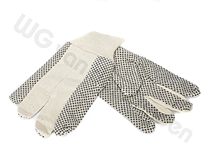 880004 GLOVES WORKING CANVAS NON SLIP DOTS (BLACK DOTS)